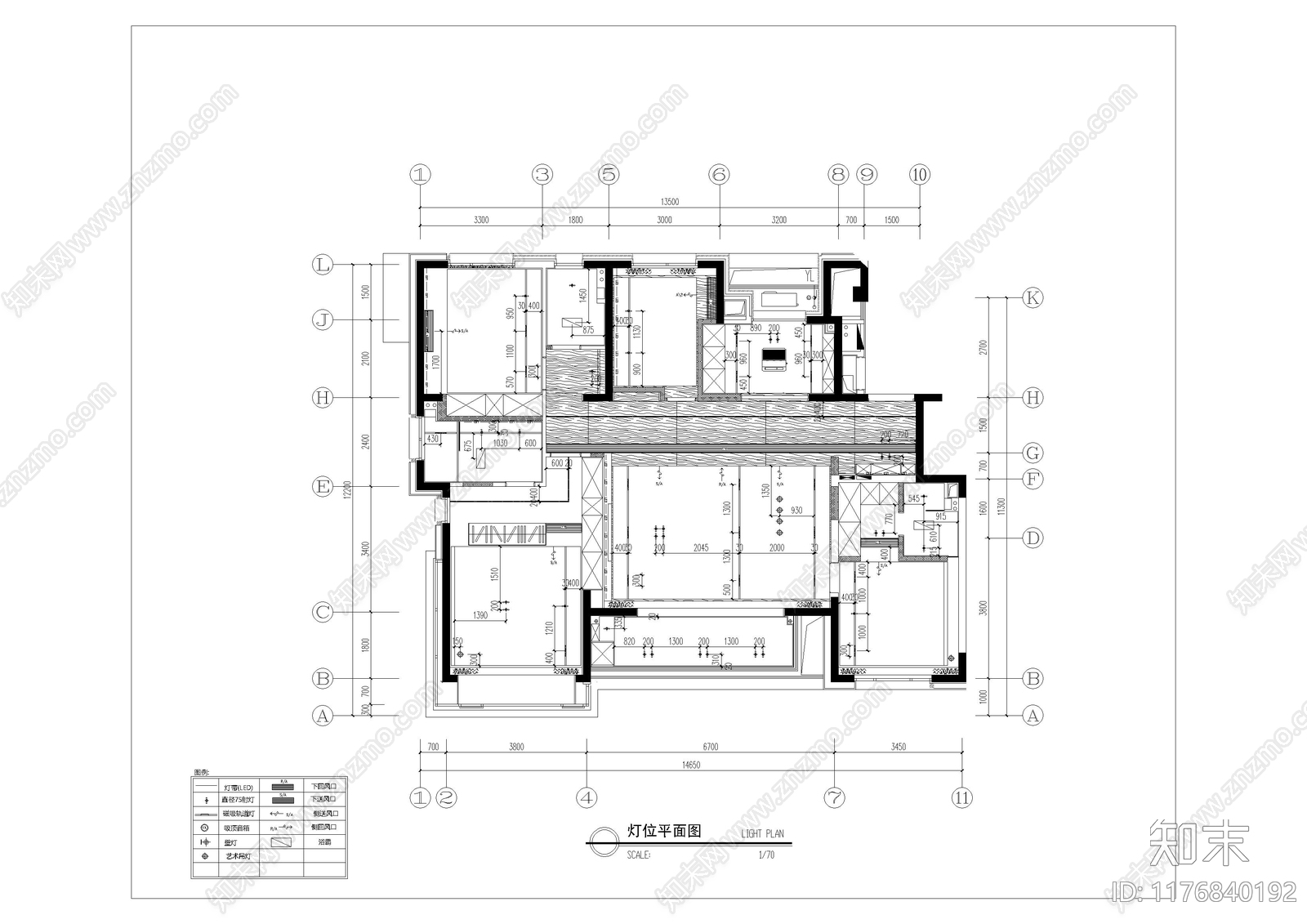 平层cad施工图下载【ID:1176840192】