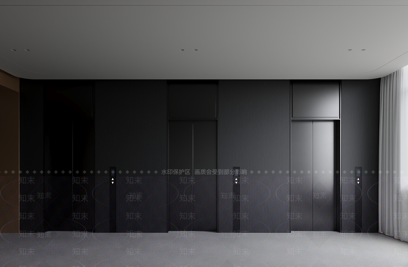 意式极简电梯间3D模型下载【ID:1176840301】