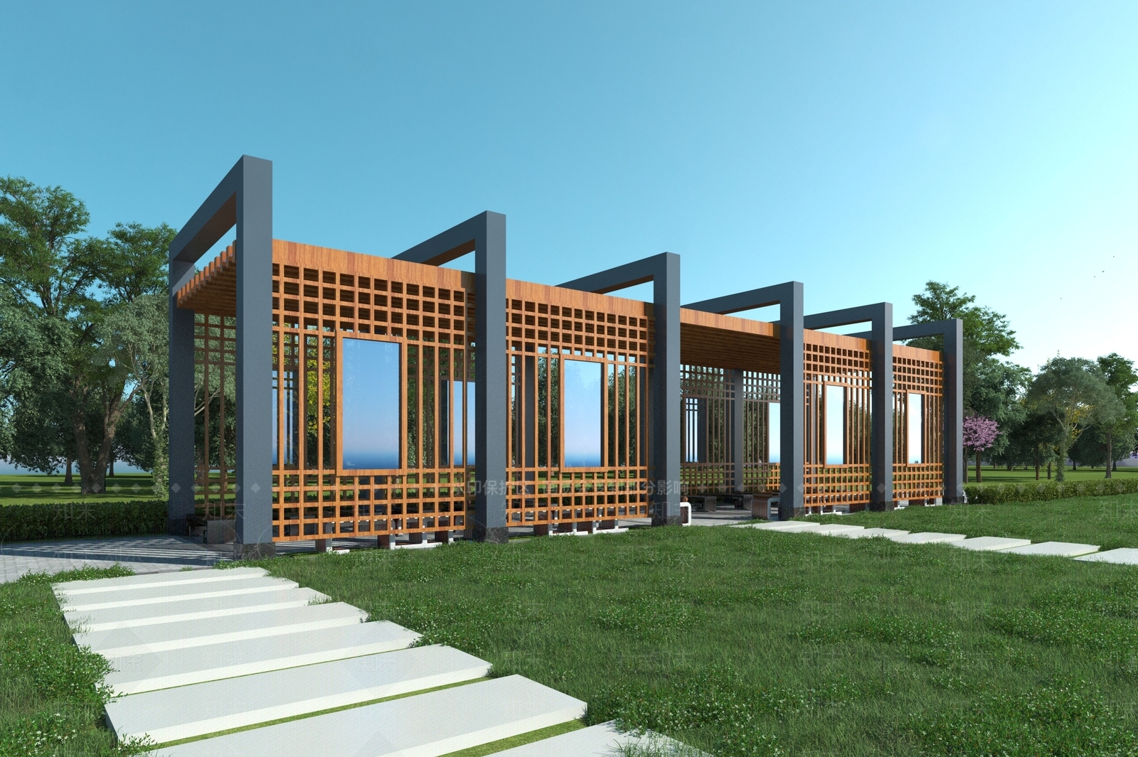 现代艺术风格建筑3D模型下载【ID:1176850107】