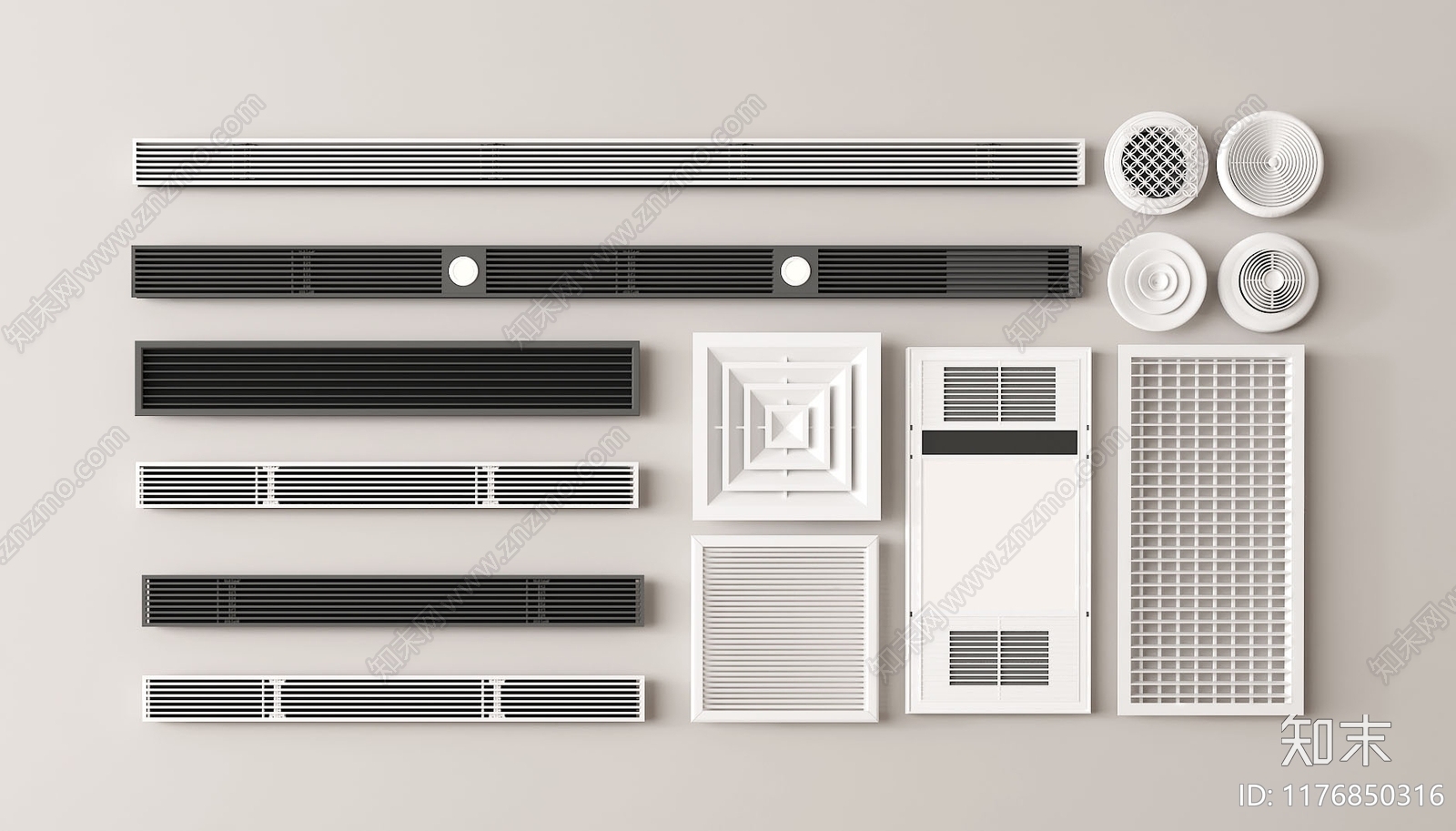 空调出风口3D模型下载【ID:1176850316】
