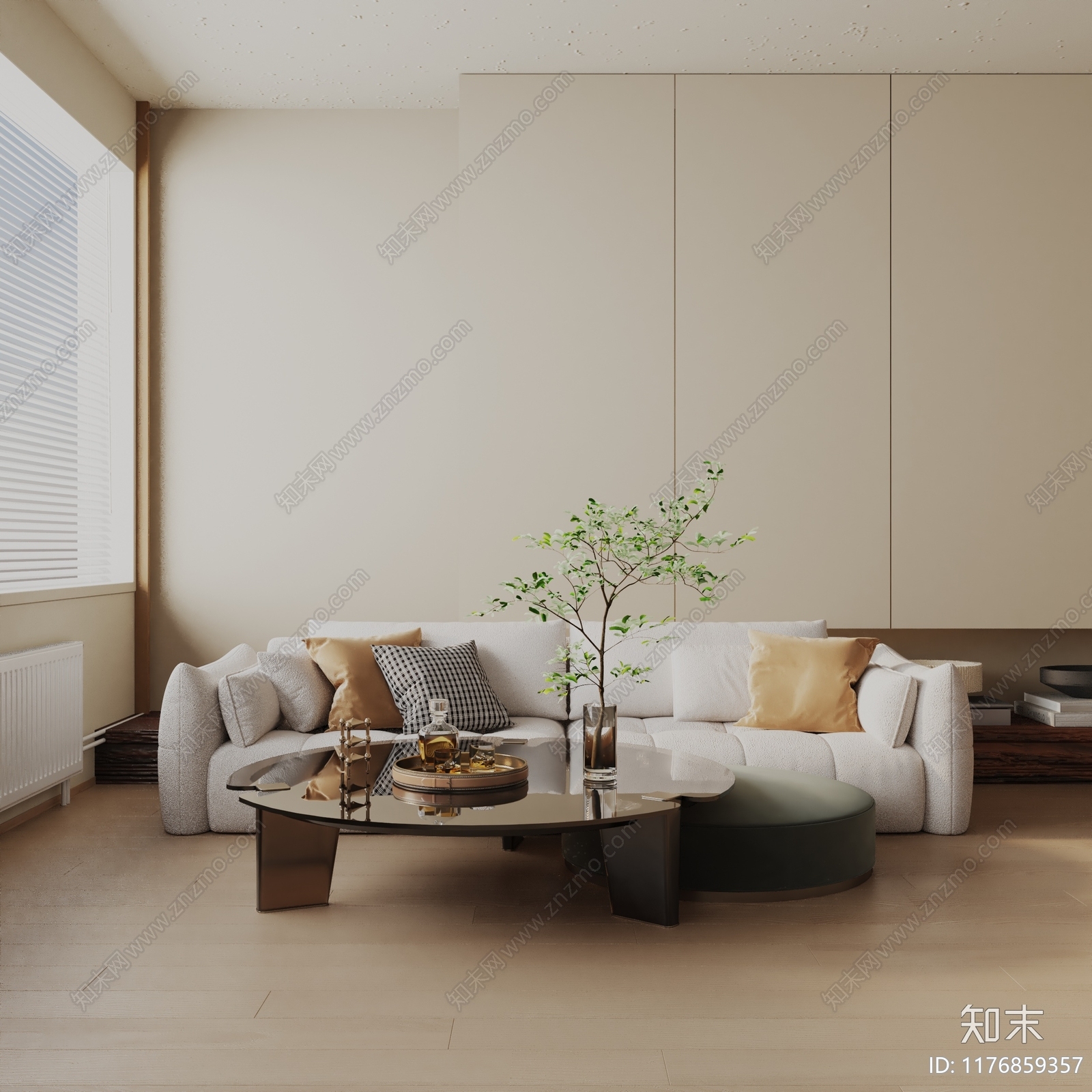 现代三人沙发3D模型下载【ID:1176859357】