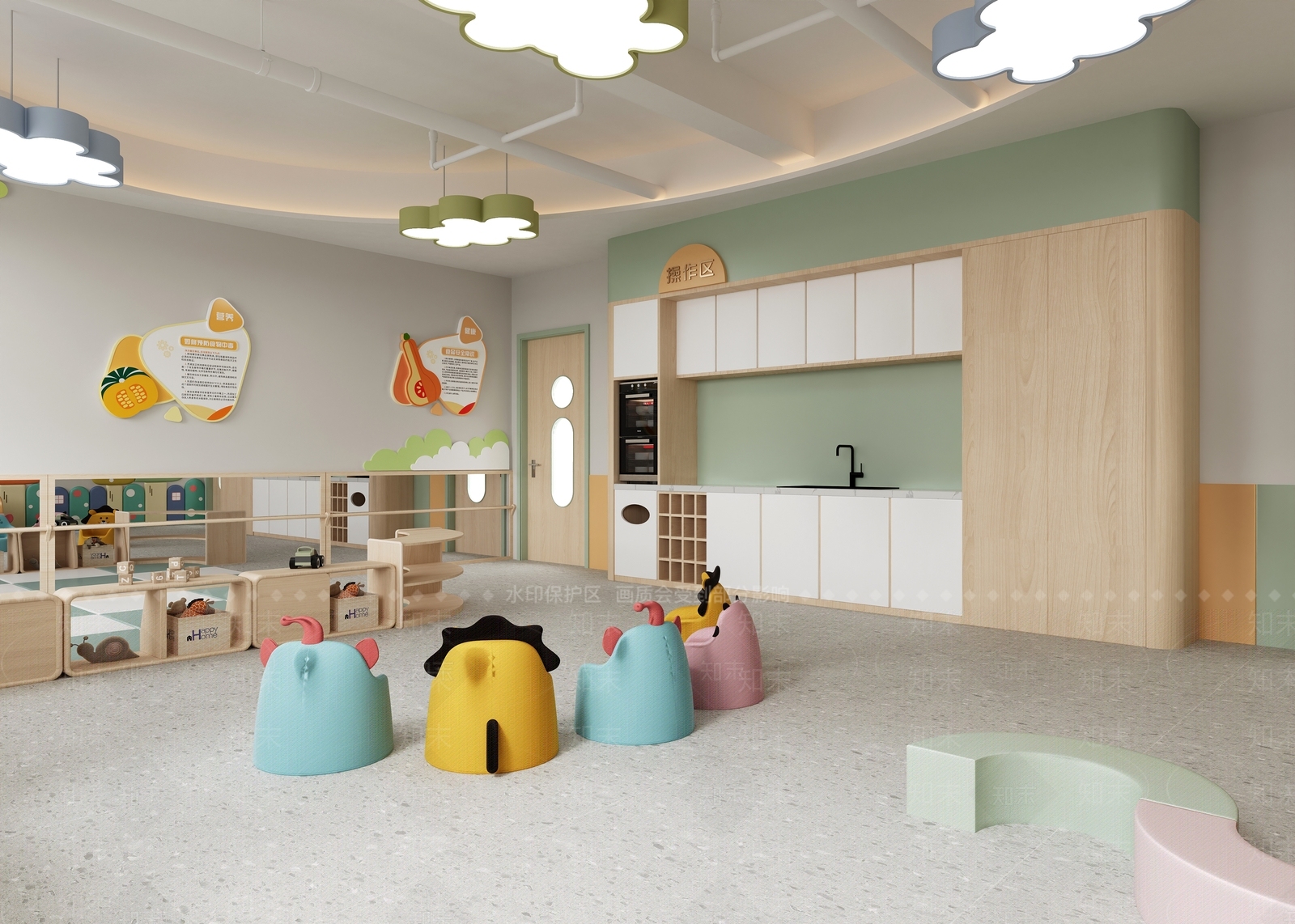 现代幼儿园3D模型下载【ID:1176861216】