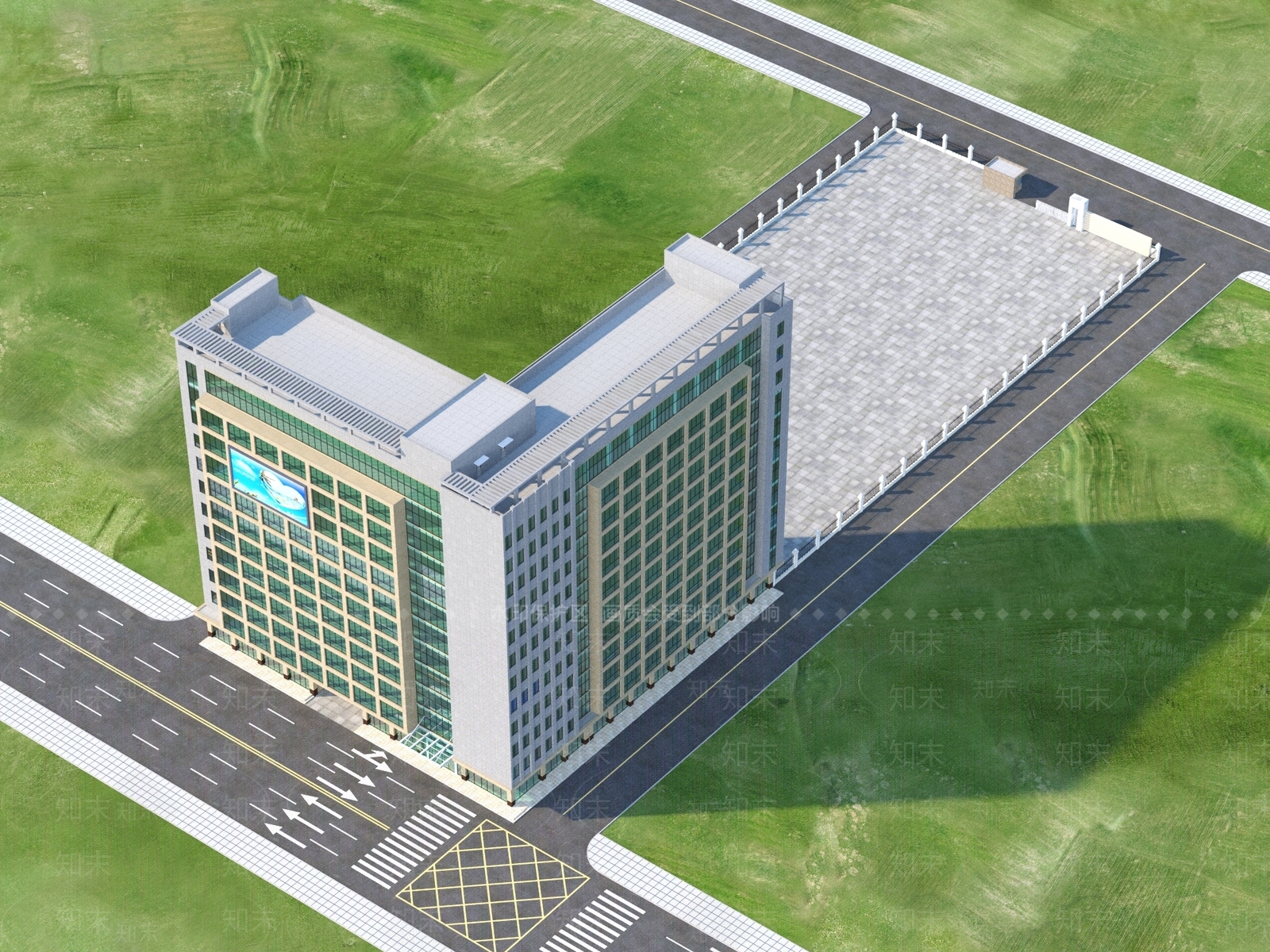 现代鸟瞰规划3D模型下载【ID:1176869399】
