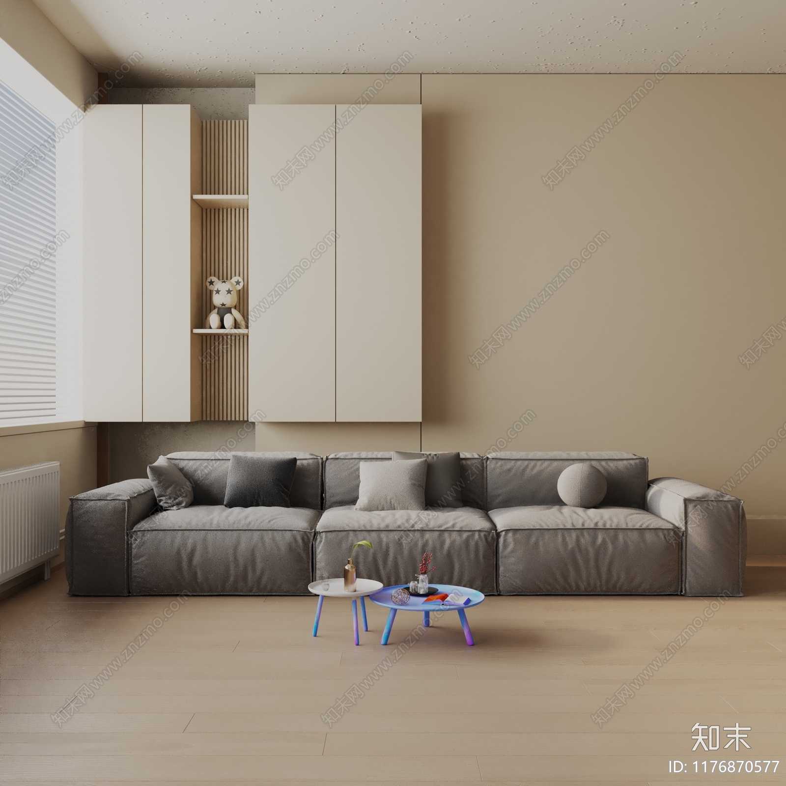 现代三人沙发3D模型下载【ID:1176870577】