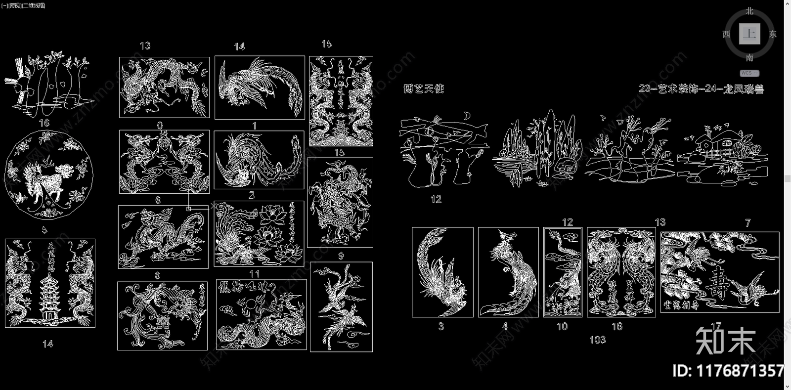 新中式中式线条施工图下载【ID:1176871357】