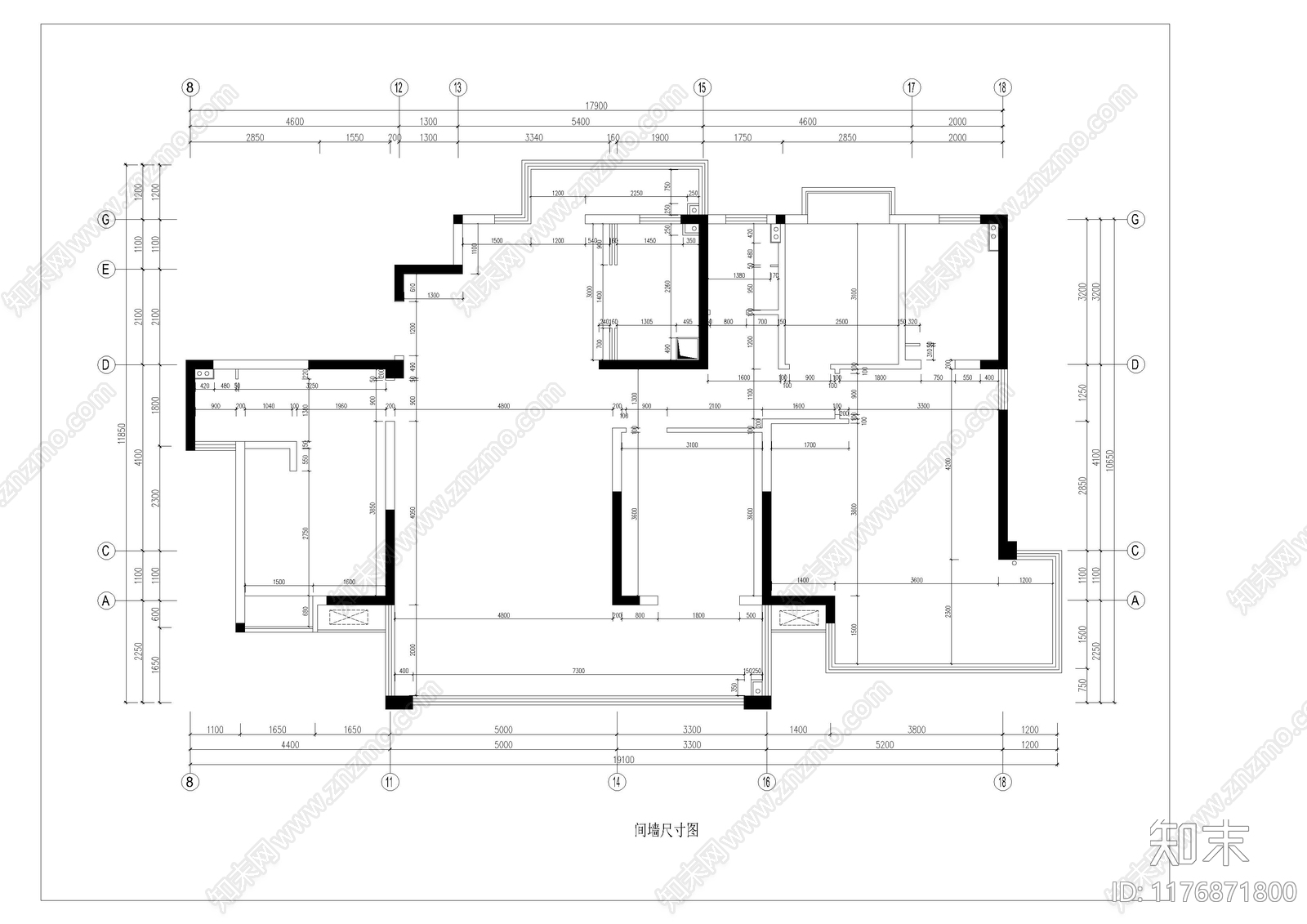 其他家装空间cad施工图下载【ID:1176871800】