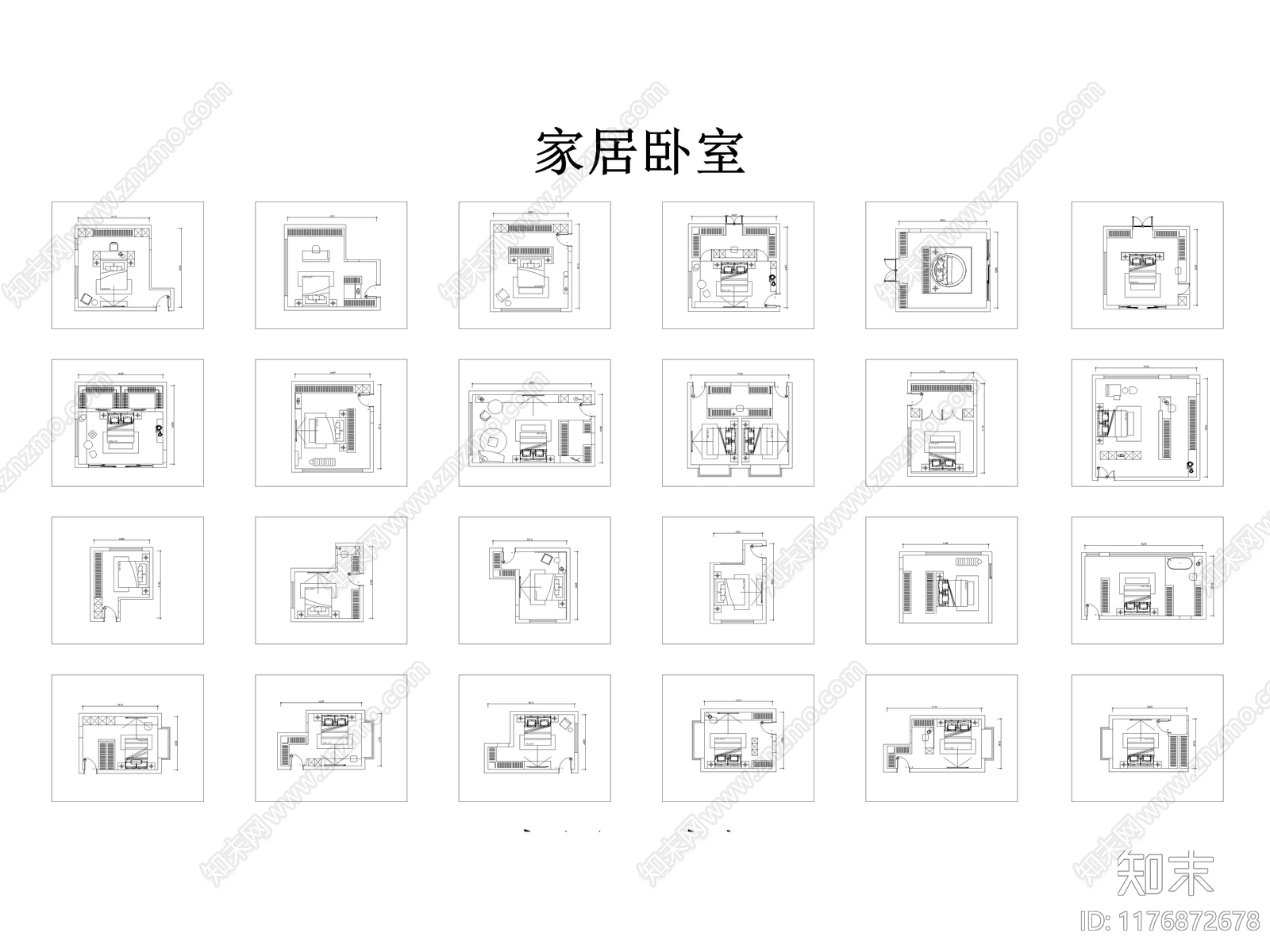 现代轻奢客厅施工图下载【ID:1176872678】