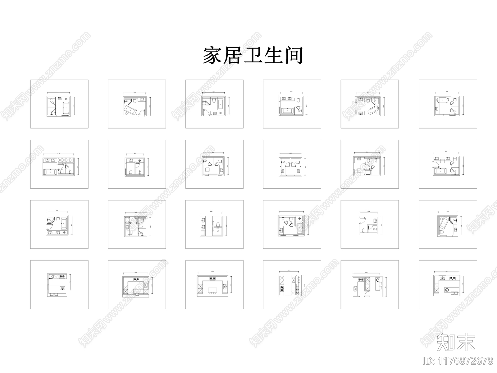 现代轻奢客厅施工图下载【ID:1176872678】