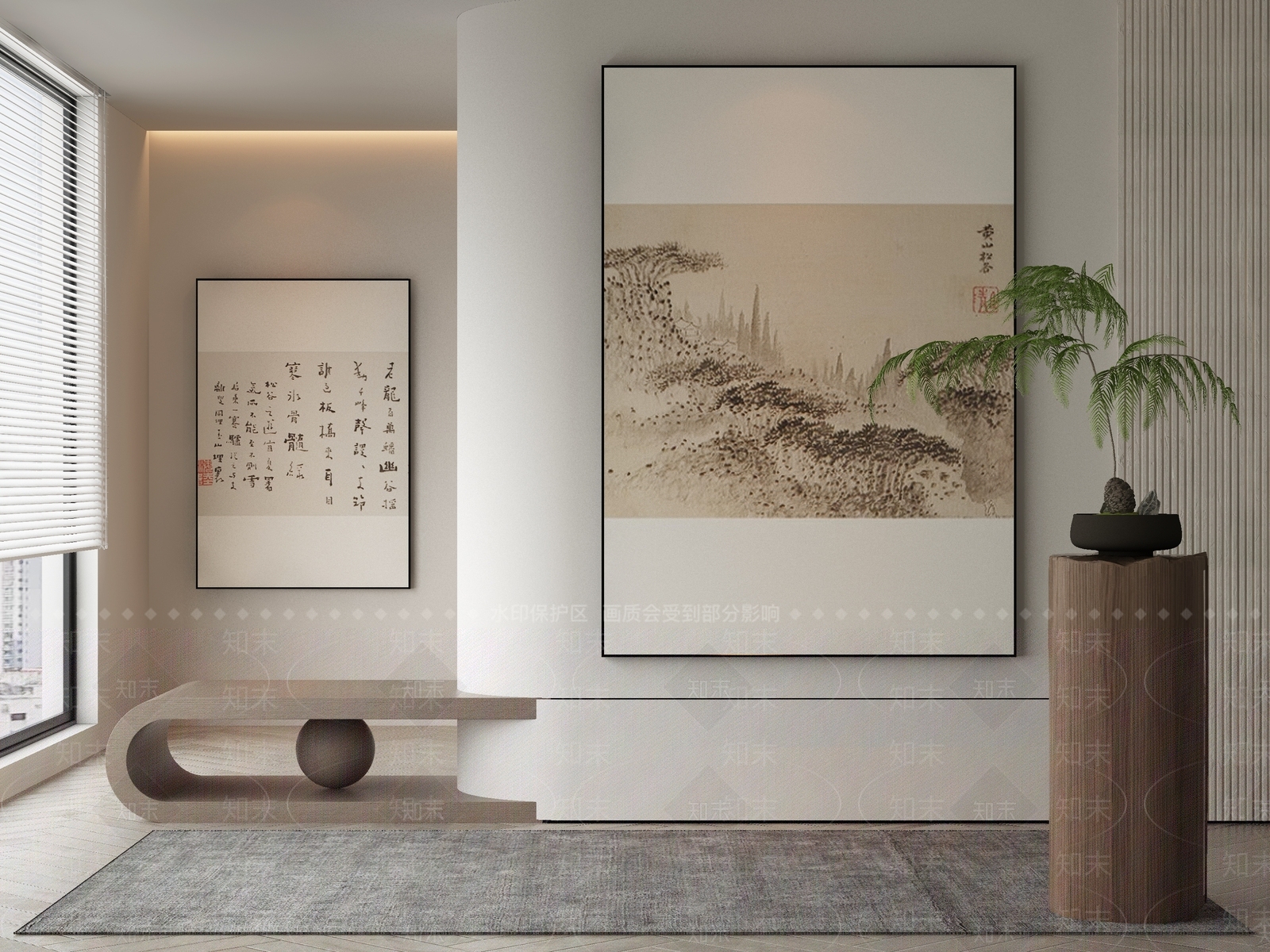 艺术绿植盆栽3D模型下载【ID:1227347939】