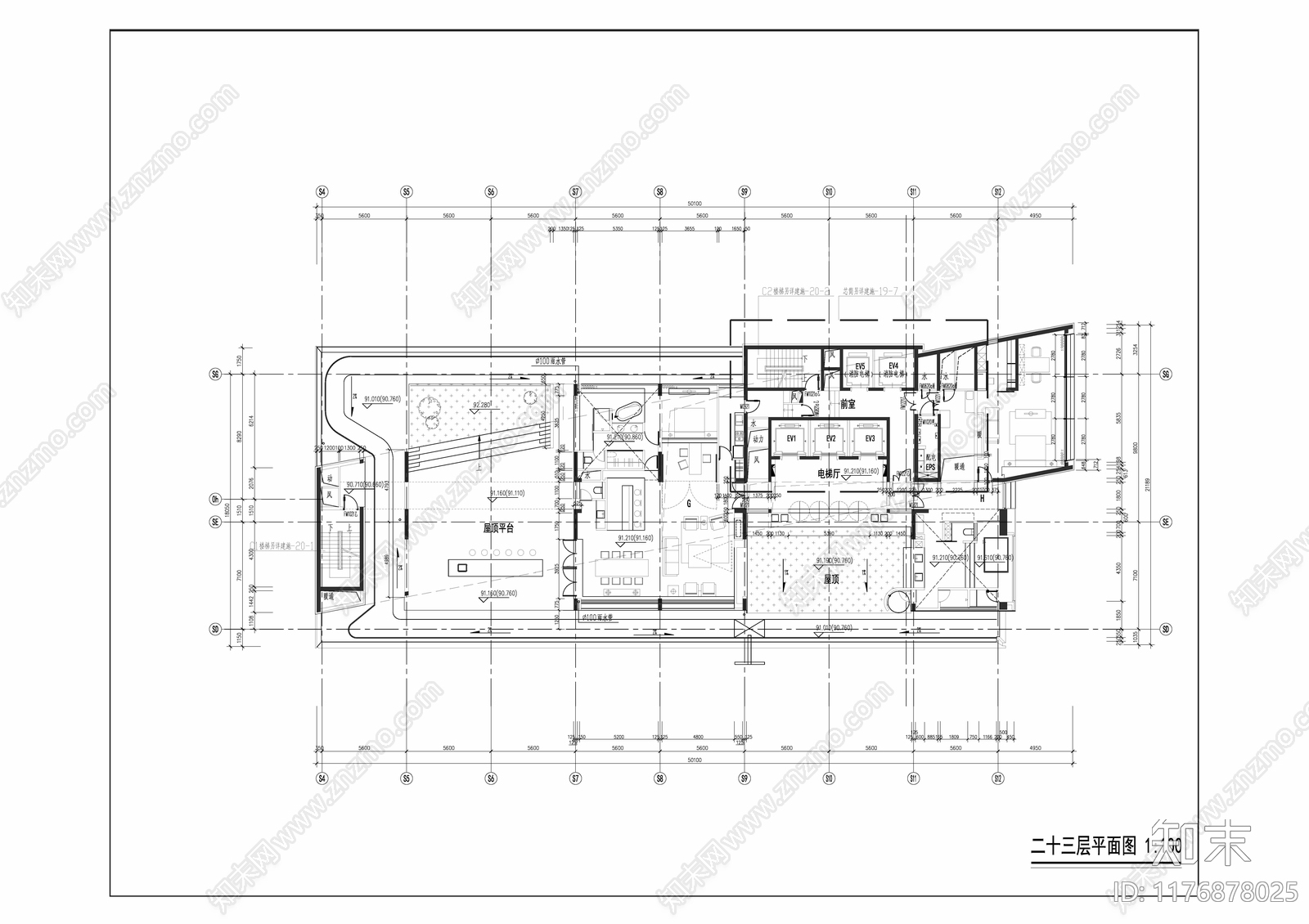 现代酒店建筑cad施工图下载【ID:1176878025】