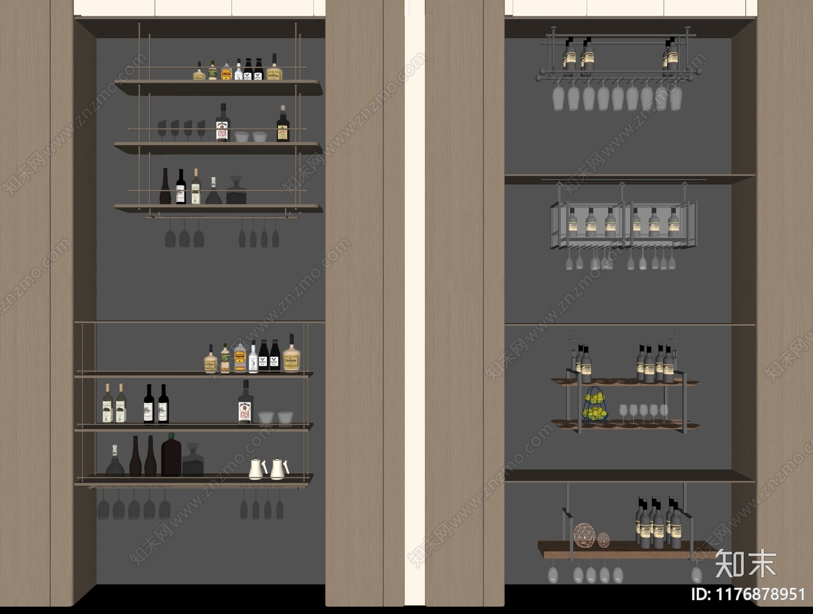 现代酒架SU模型下载【ID:1176878951】