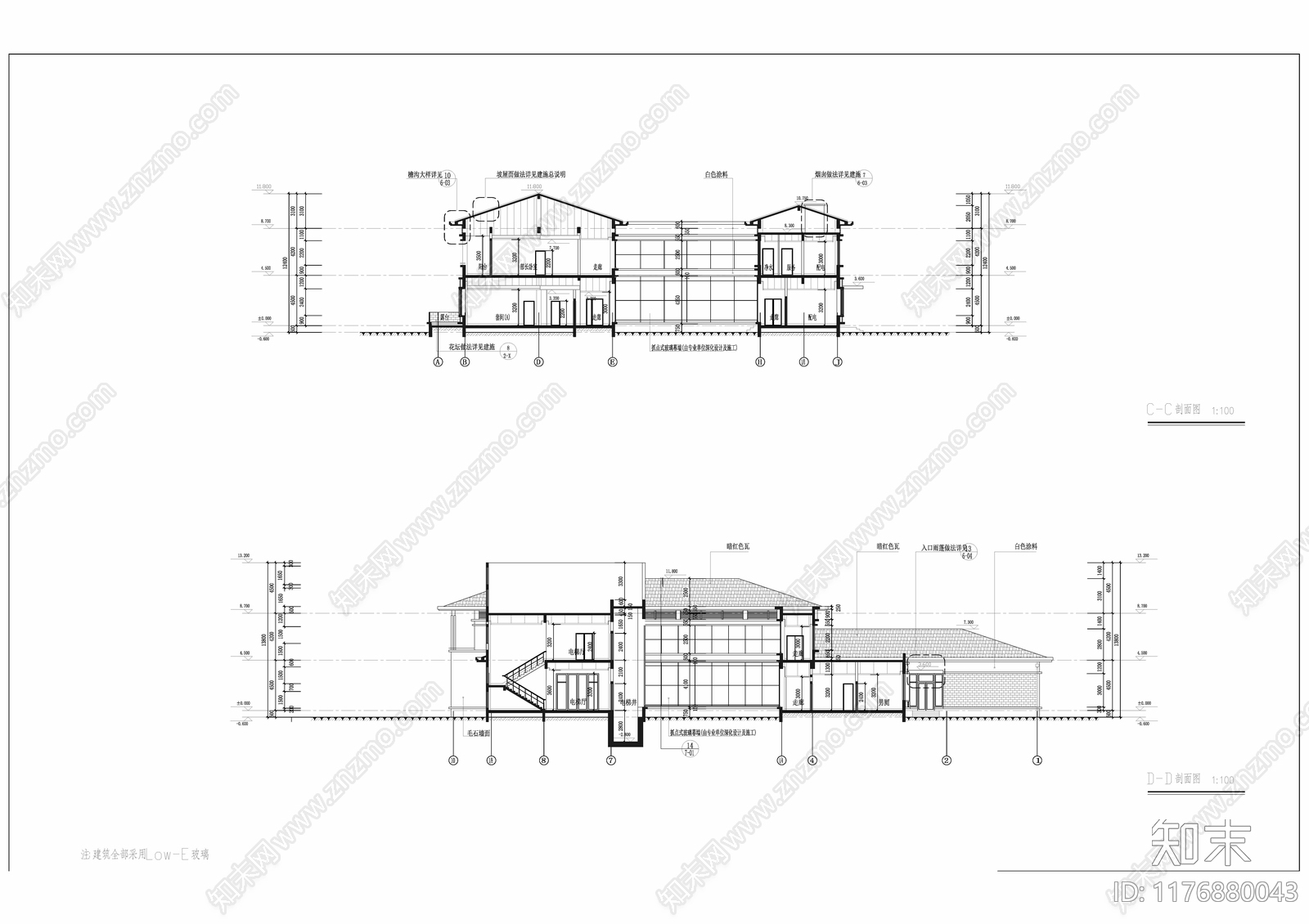 欧式酒店建筑cad施工图下载【ID:1176880043】