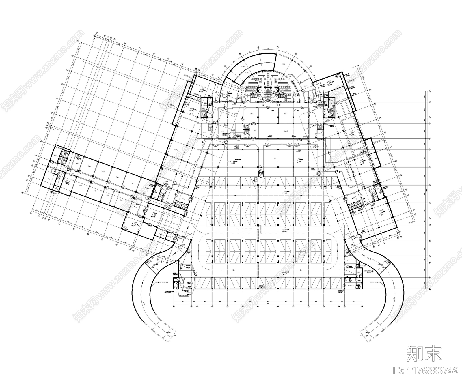 欧式酒店建筑cad施工图下载【ID:1176883749】