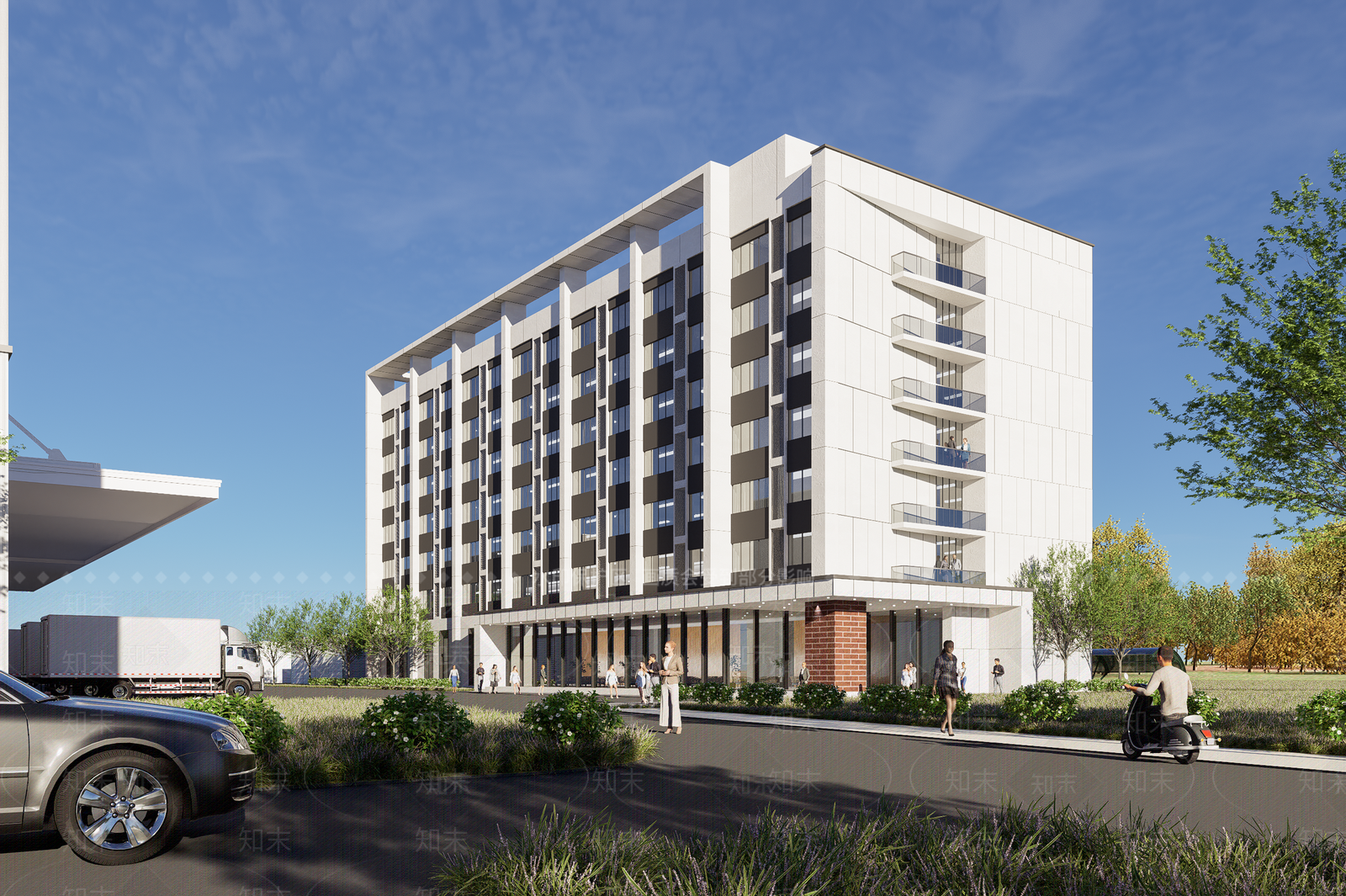 现代多层住宅SU模型下载【ID:1176894419】