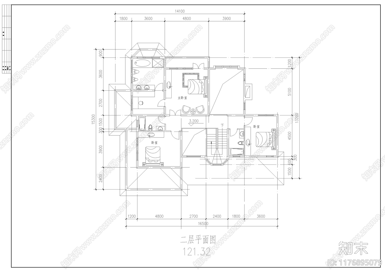 现代别墅建筑cad施工图下载【ID:1176895079】