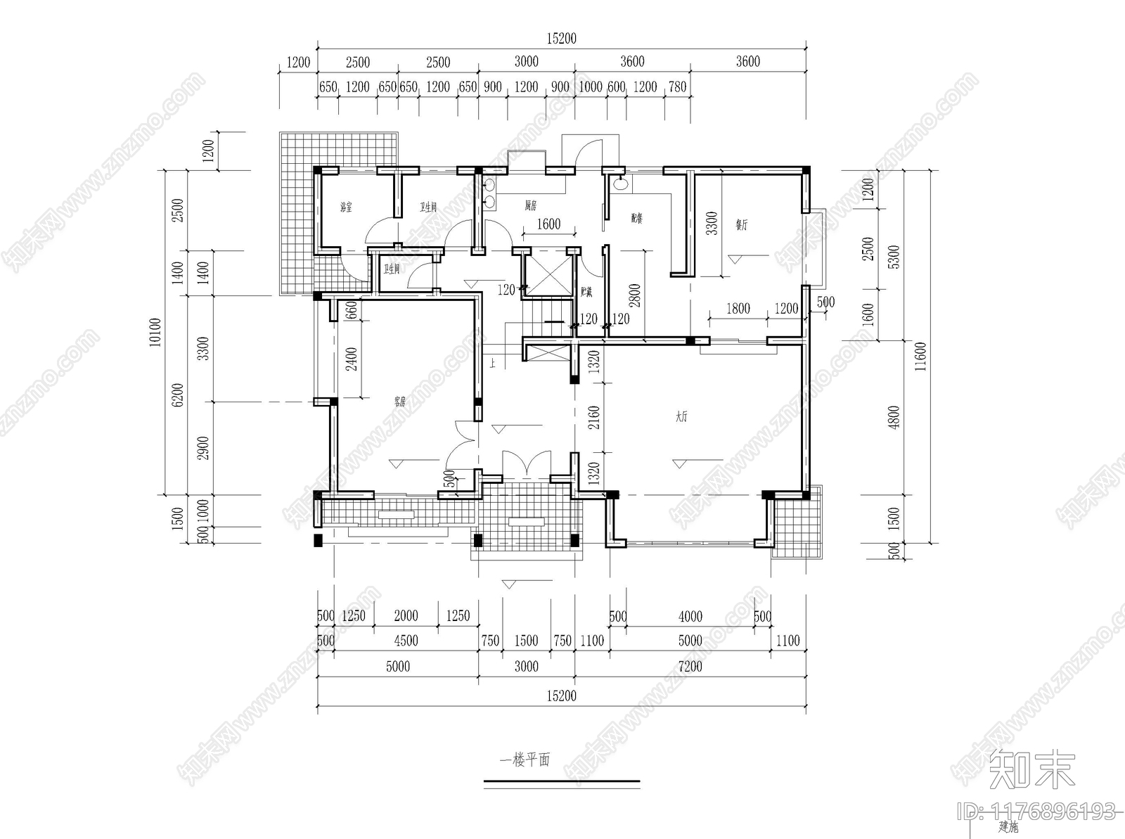 现代别墅建筑cad施工图下载【ID:1176896193】