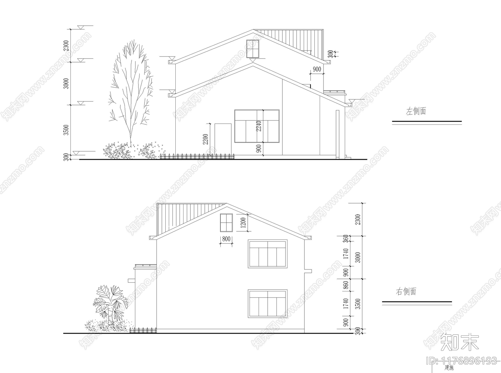 现代别墅建筑cad施工图下载【ID:1176896193】