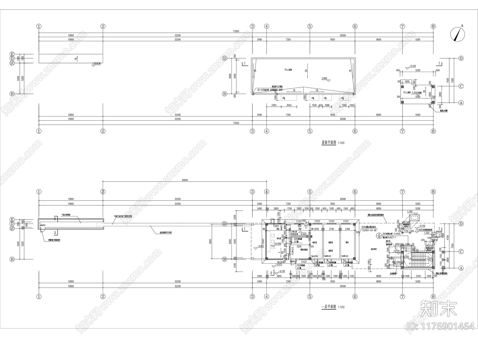 现代门卫室建筑施工图下载【ID:1176901464】