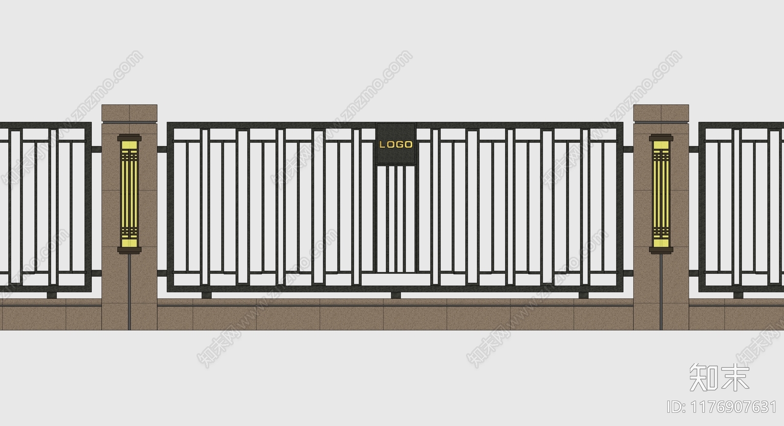 新中式中式围墙SU模型下载【ID:1176907631】