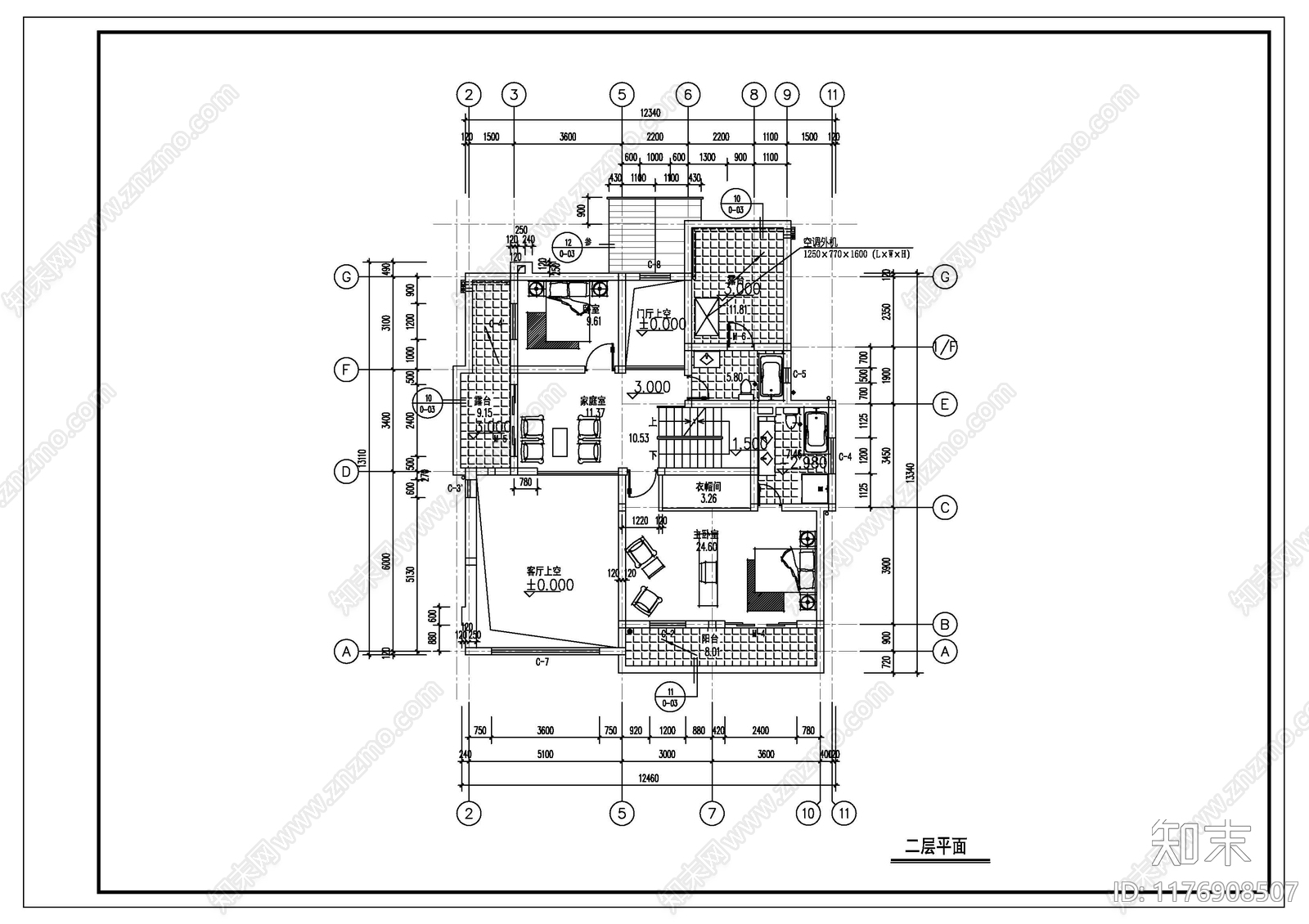 现代别墅建筑施工图下载【ID:1176908507】