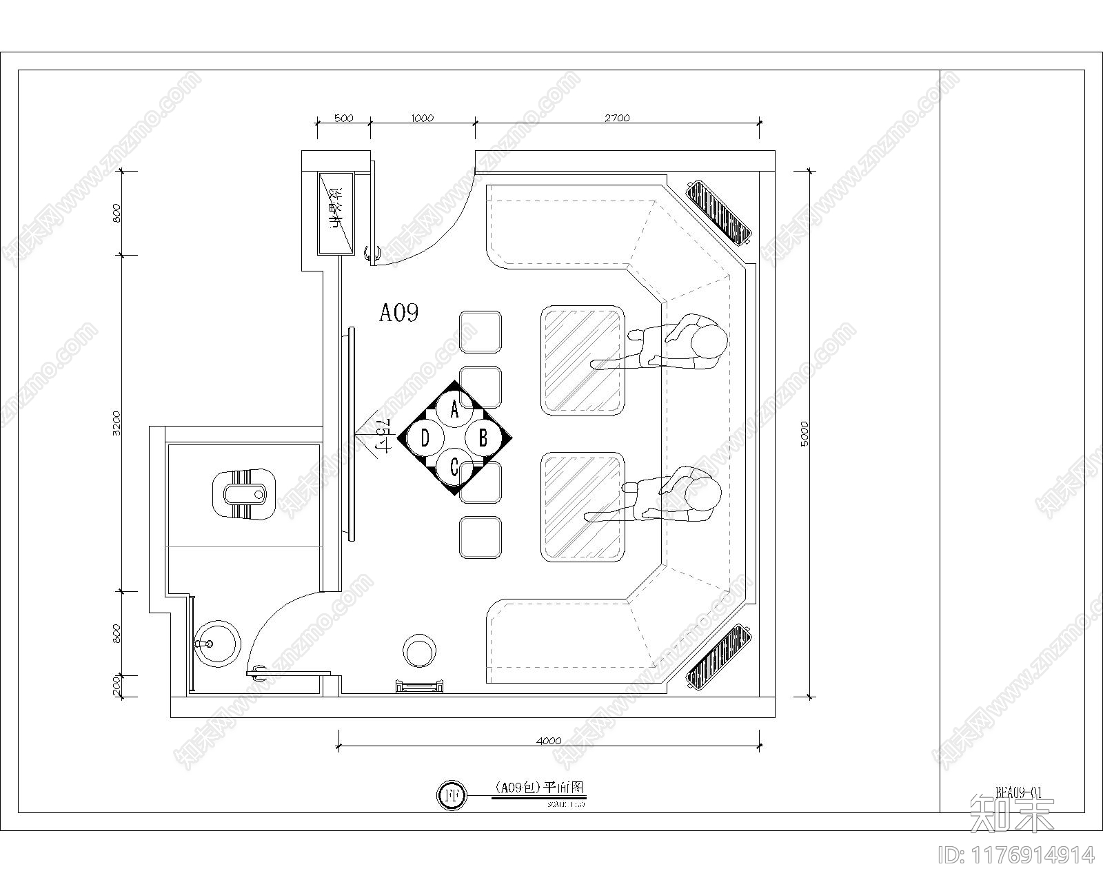 现代简约KTV施工图下载【ID:1176914914】