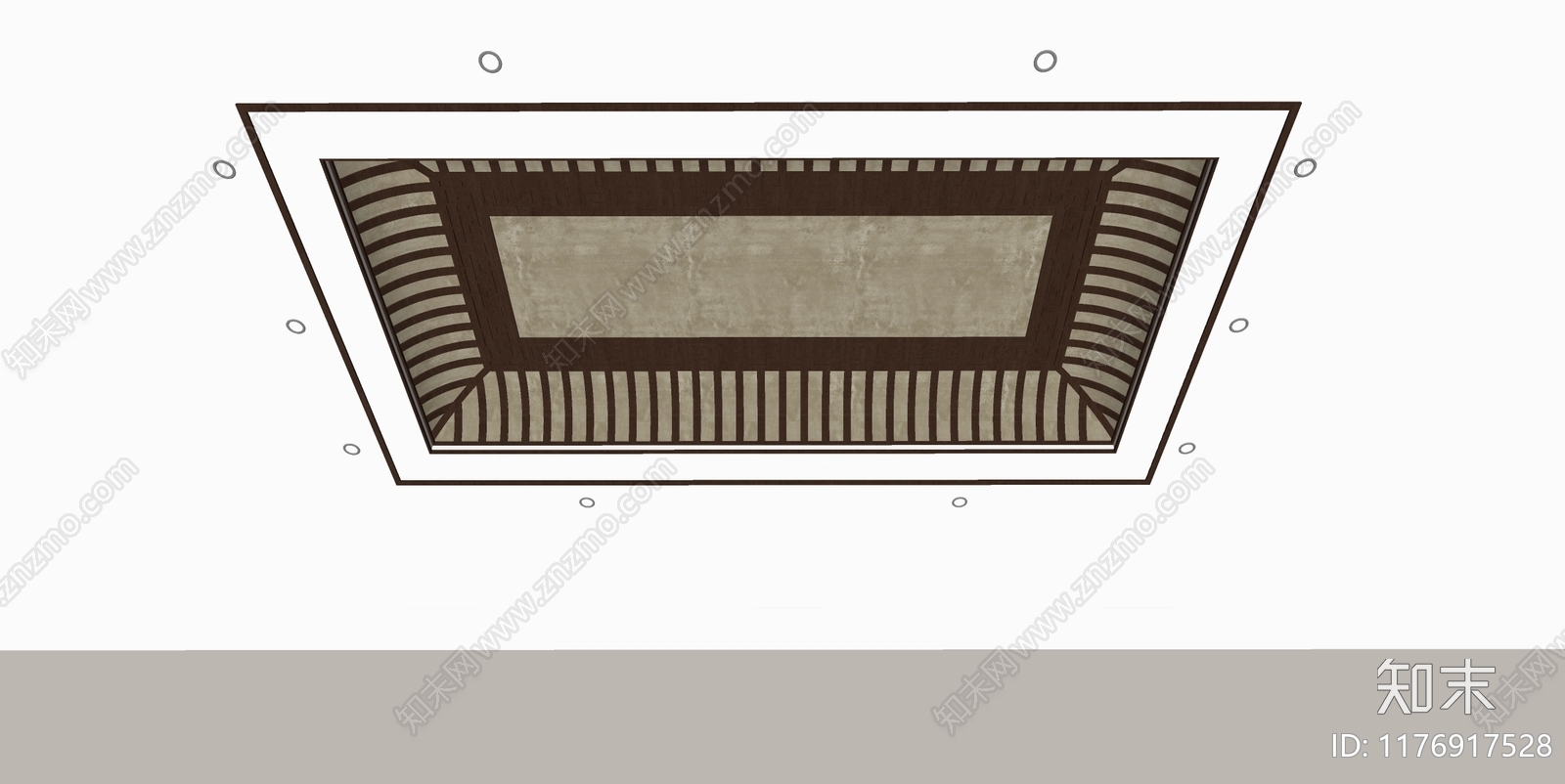 新中式吊顶SU模型下载【ID:1176917528】