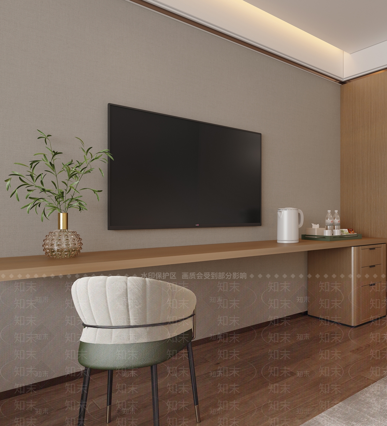 现代酒店客房3D模型下载【ID:1214829977】