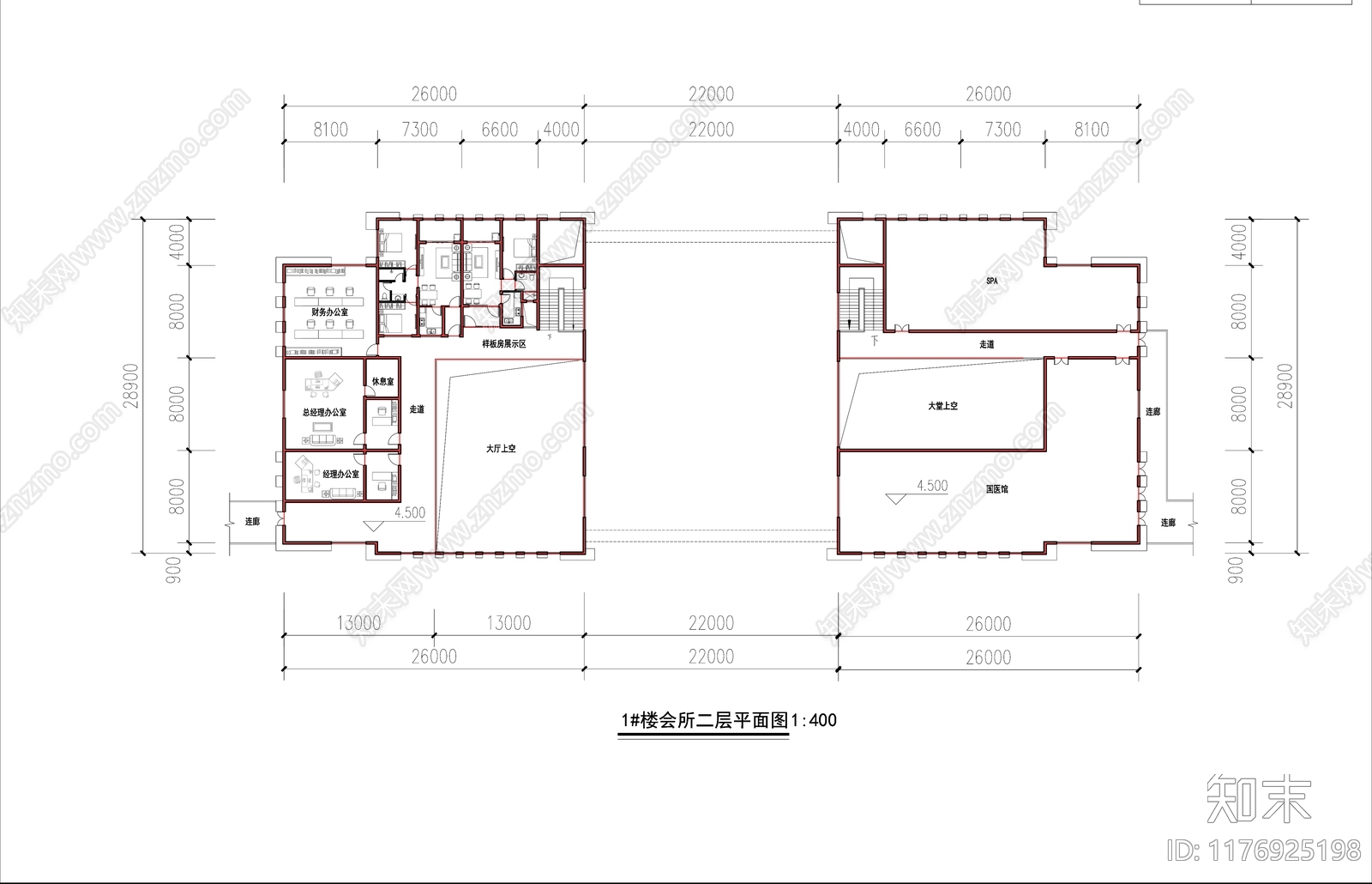 现代售楼处建筑施工图下载【ID:1176925198】