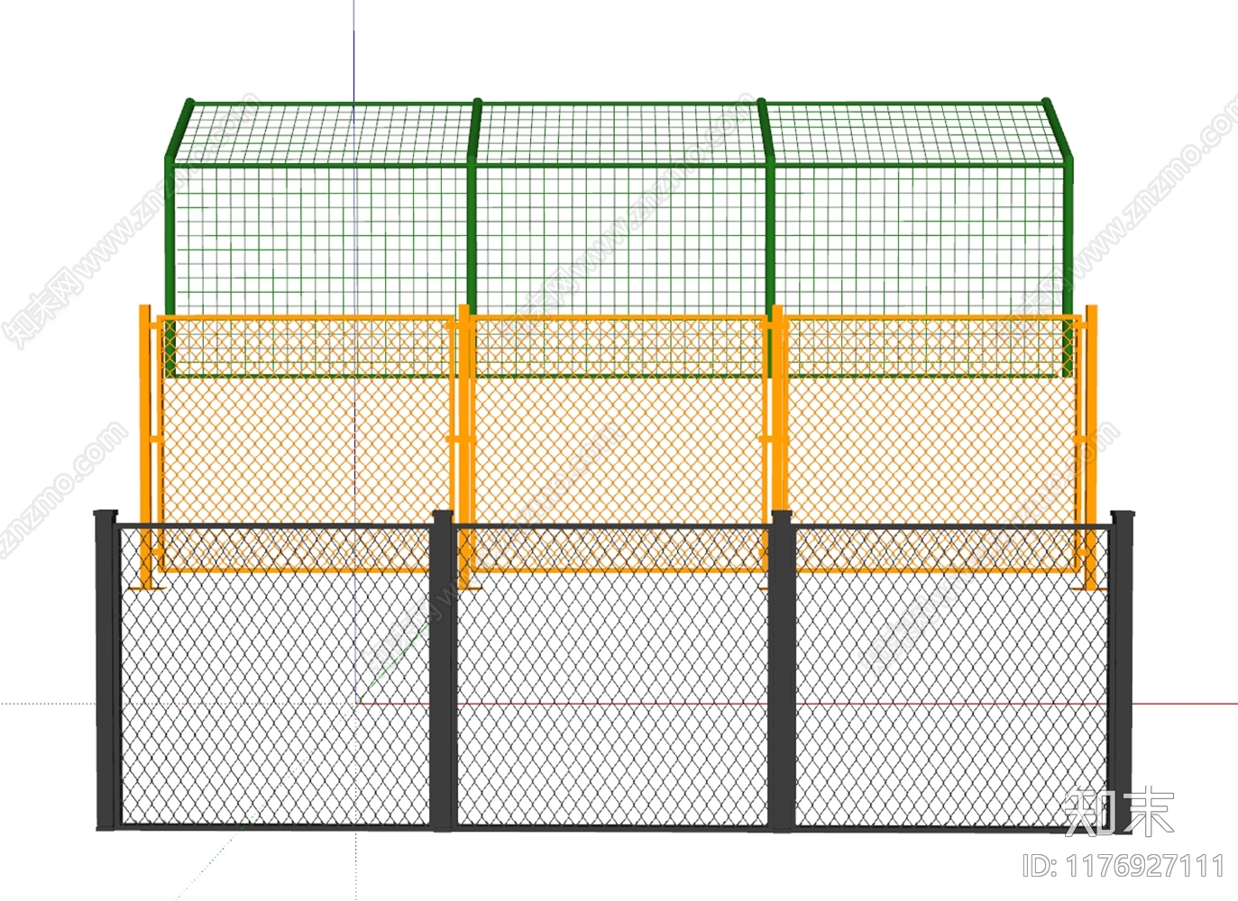 现代围栏护栏SU模型下载【ID:1176927111】