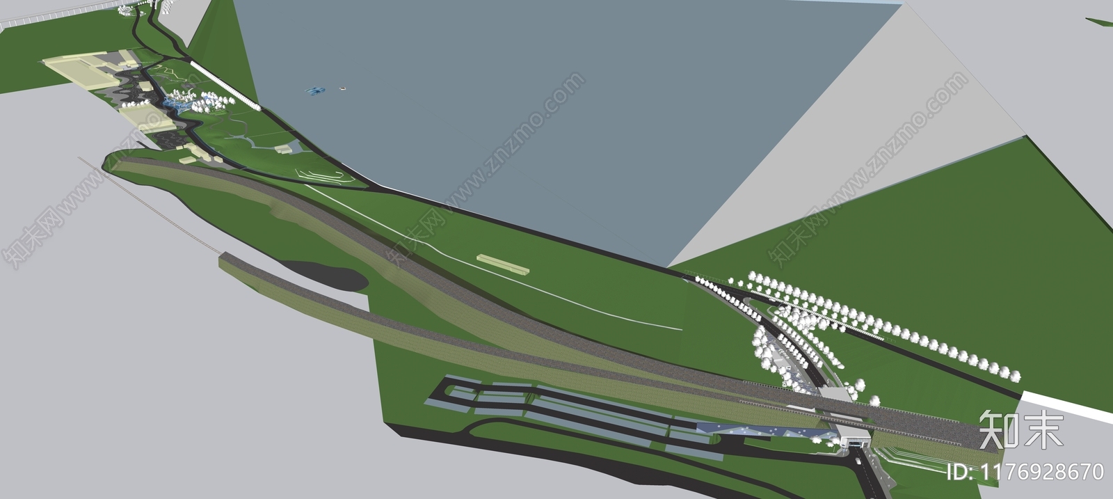 现代景观公园SU模型下载【ID:1176928670】