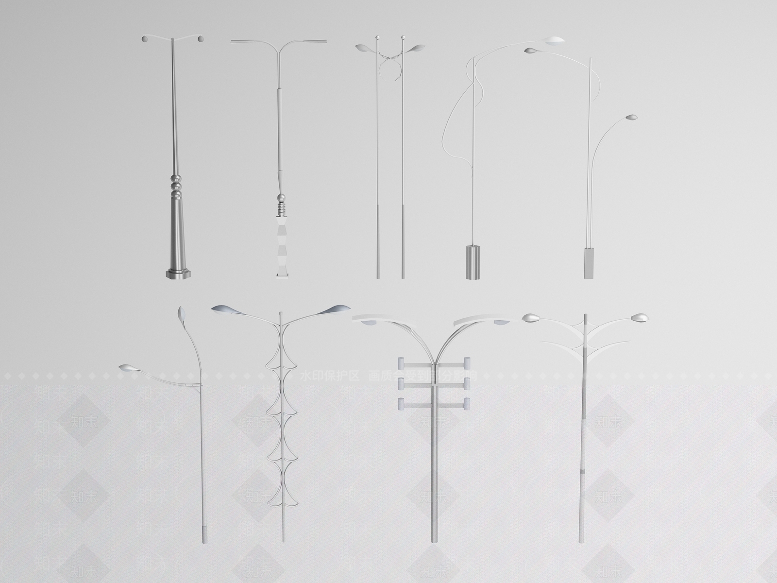 现代路灯3D模型下载【ID:1176934807】
