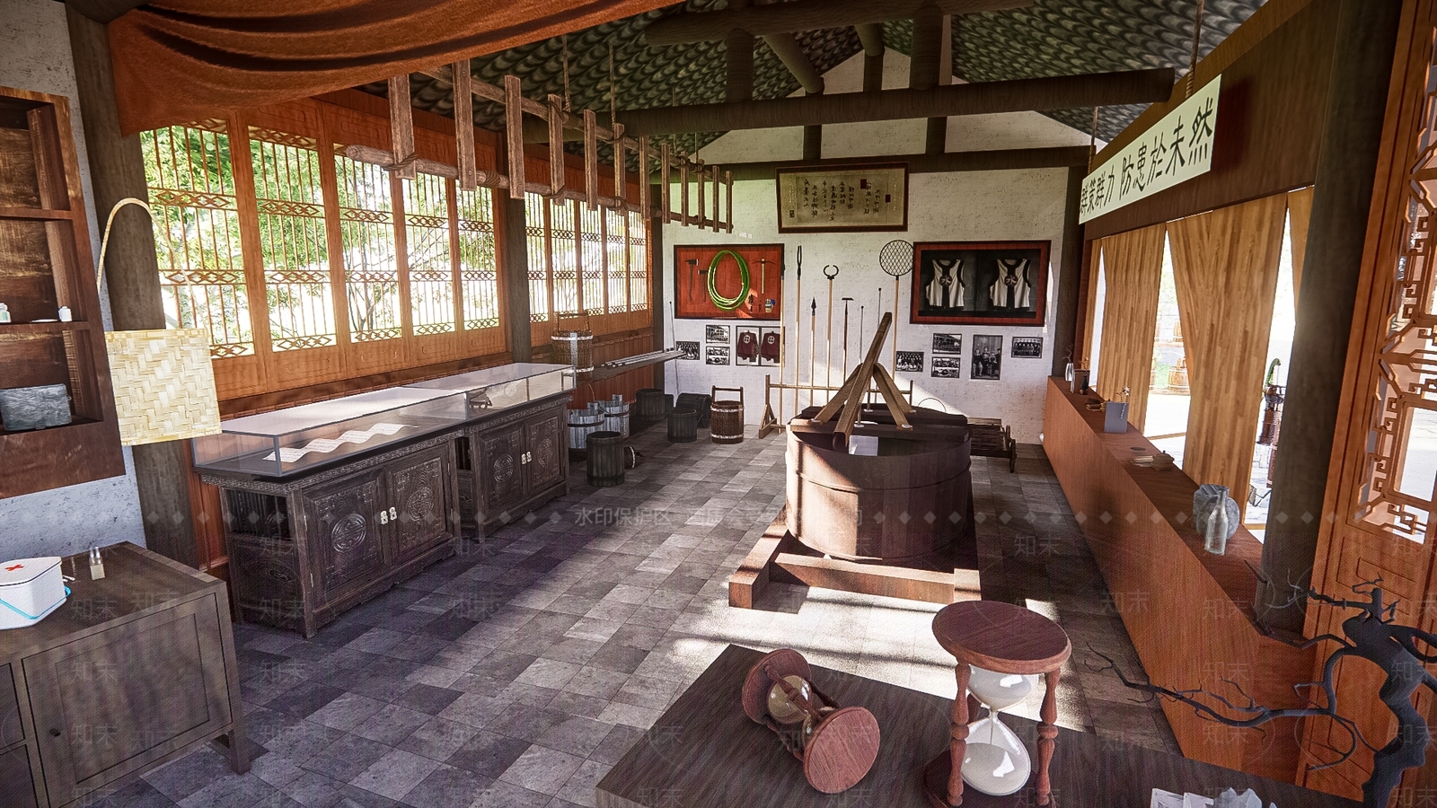 新中式中式其他公共空间SU模型下载【ID:1176936284】