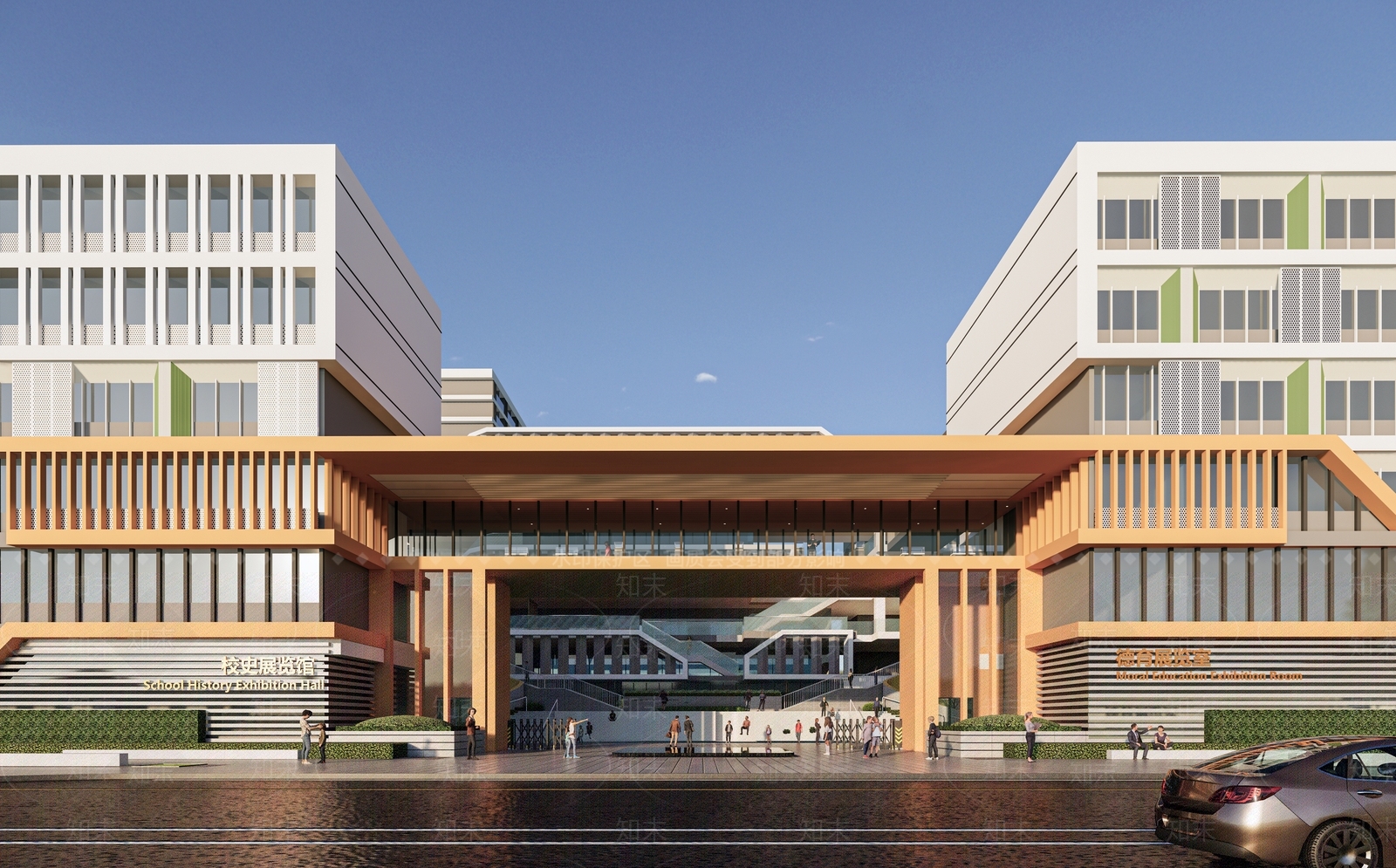 现代学校建筑SU模型下载【ID:1176941826】