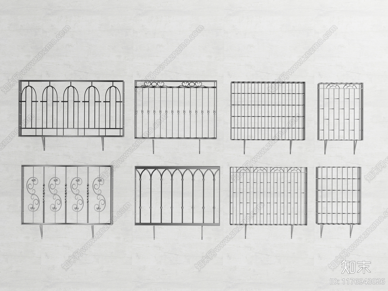 现代栏杆3D模型下载【ID:1176943026】