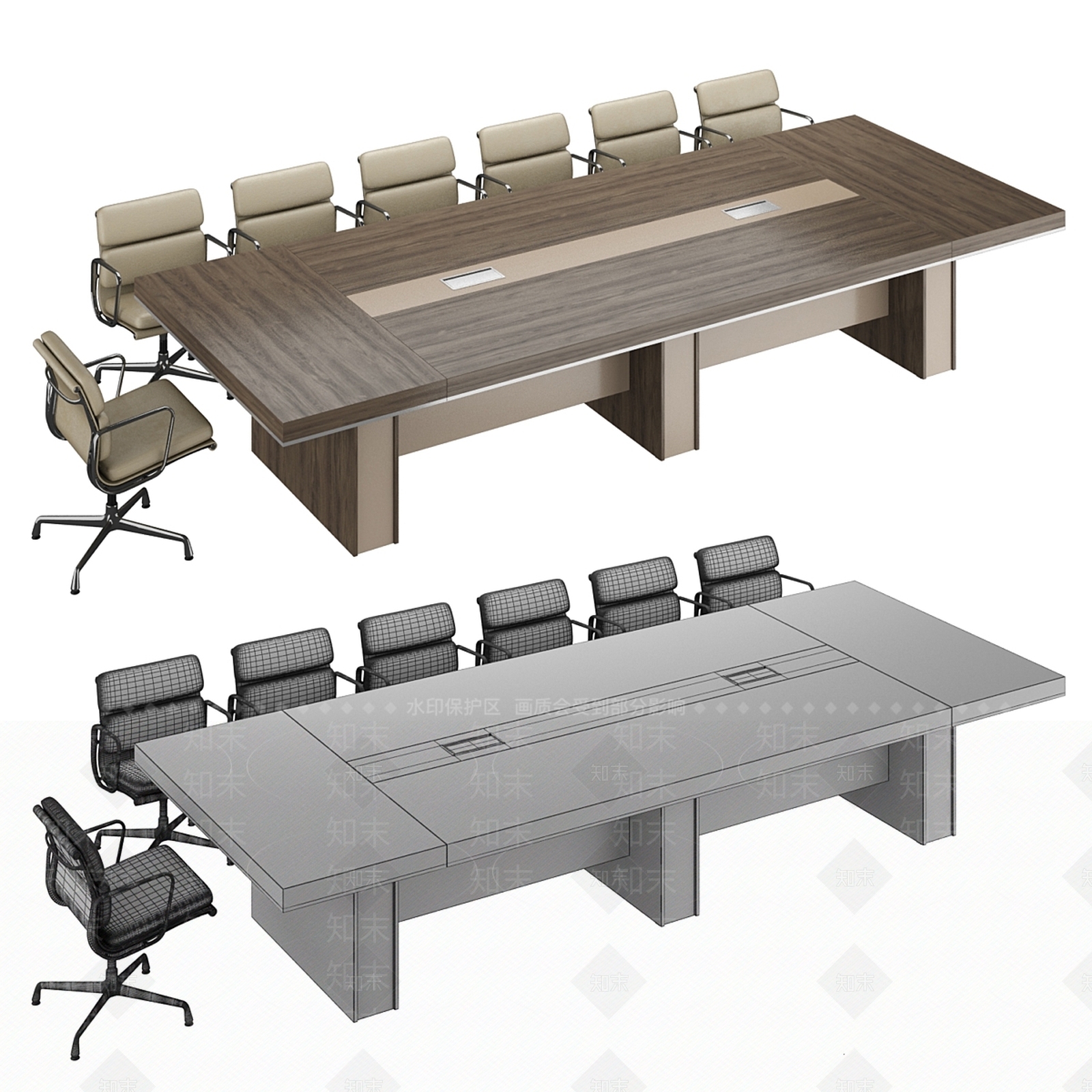 办公桌椅3D模型下载【ID:1176951163】