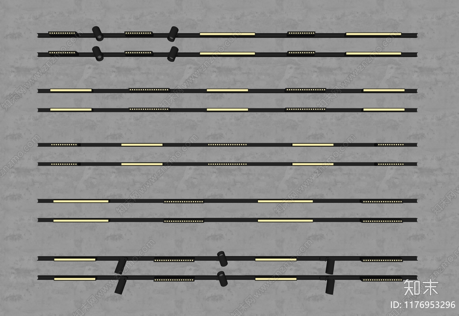 现代筒灯射灯SU模型下载【ID:1176953296】