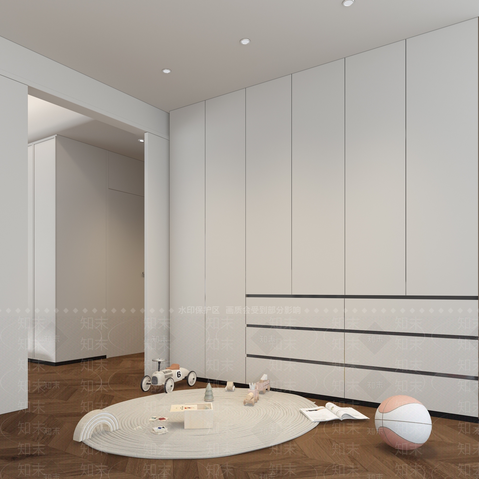现代通用儿童房3D模型下载【ID:1177016263】