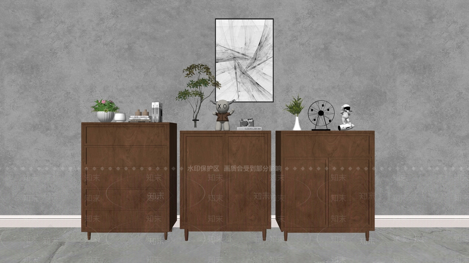 侘寂中古斗柜SU模型下载【ID:1176965051】