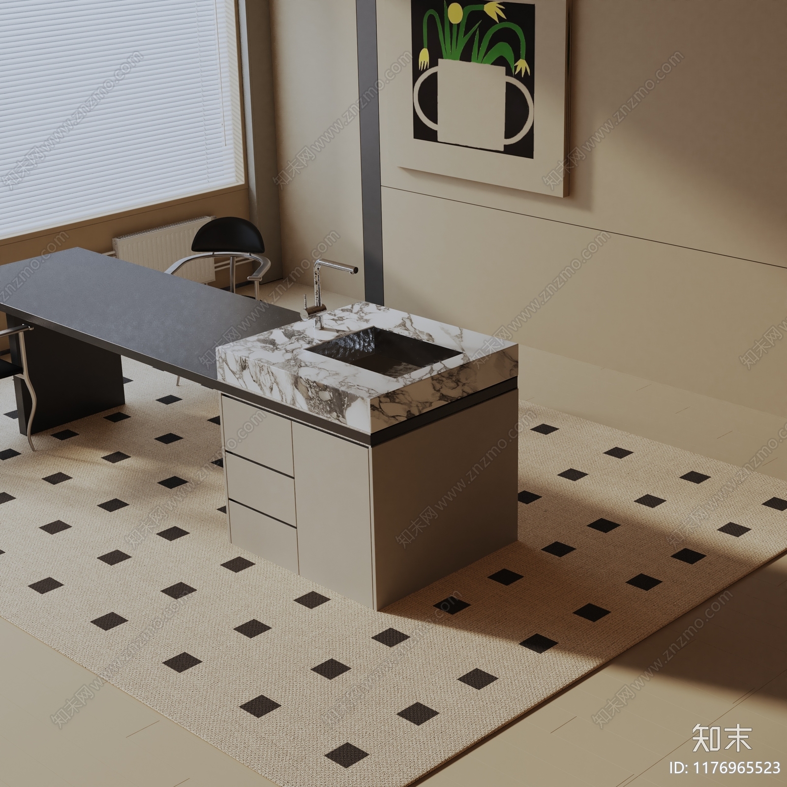 现代餐桌椅3D模型下载【ID:1176965523】