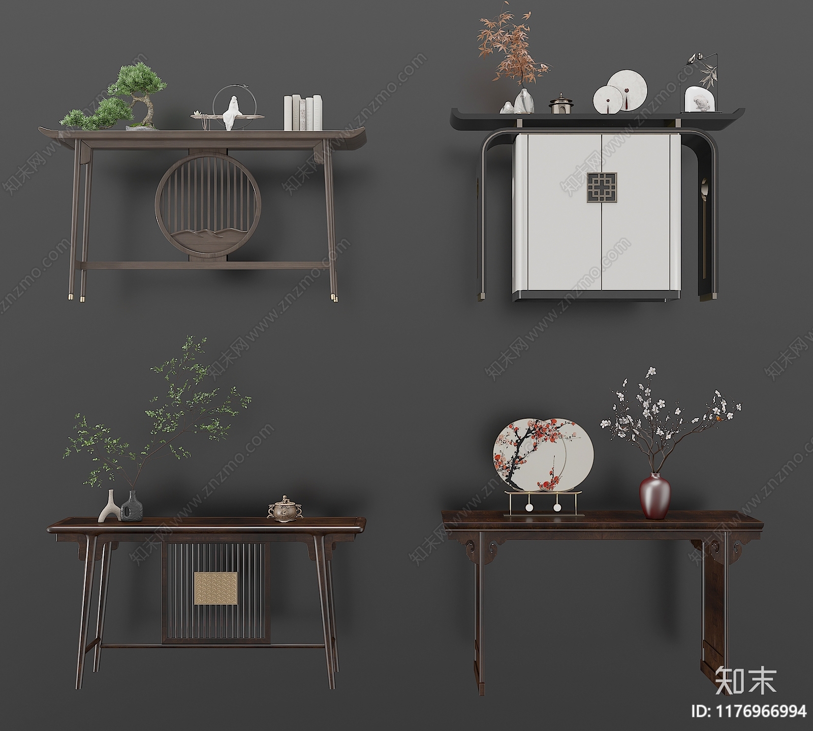 新中式条案3D模型下载【ID:1176966994】