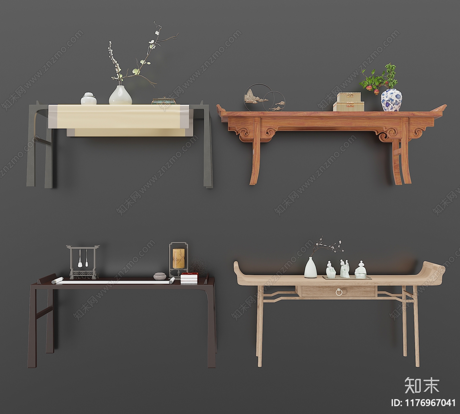 中式条案3D模型下载【ID:1176967041】