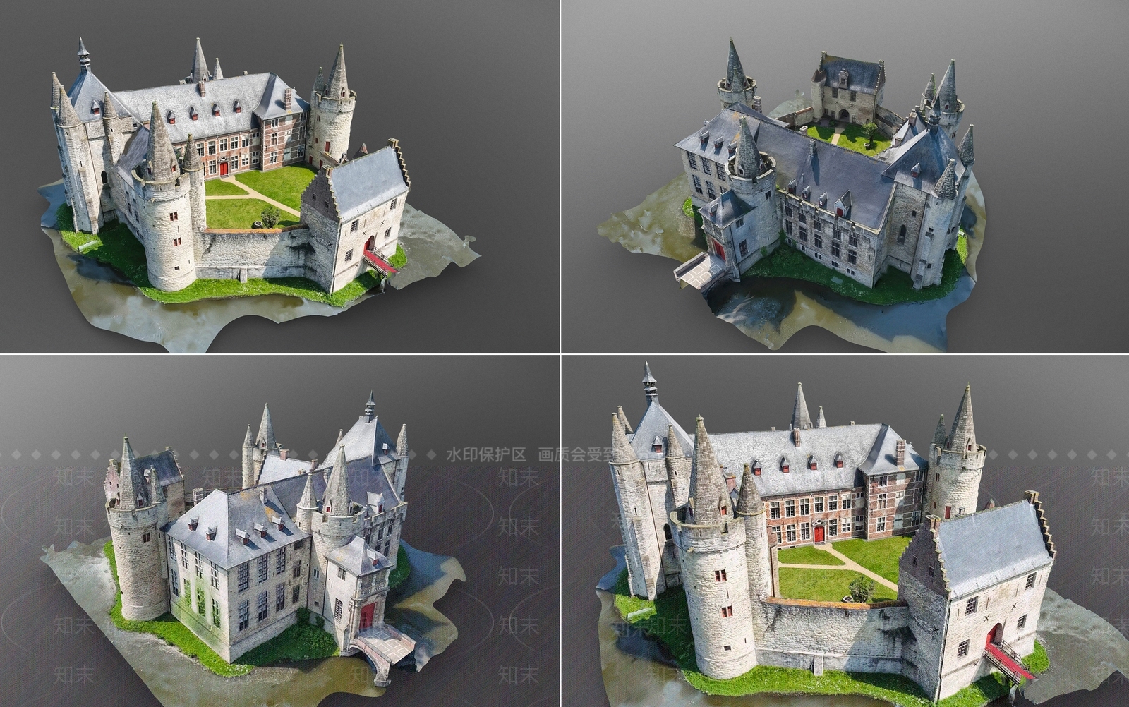 美式欧式艺术风格建筑3D模型下载【ID:1176973724】