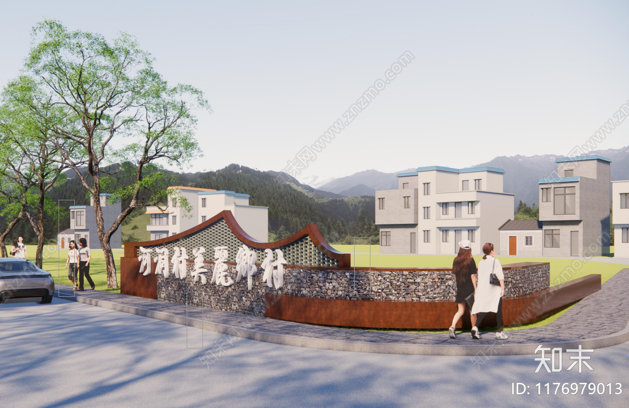 现代新中式景墙施工图下载【ID:1176979013】