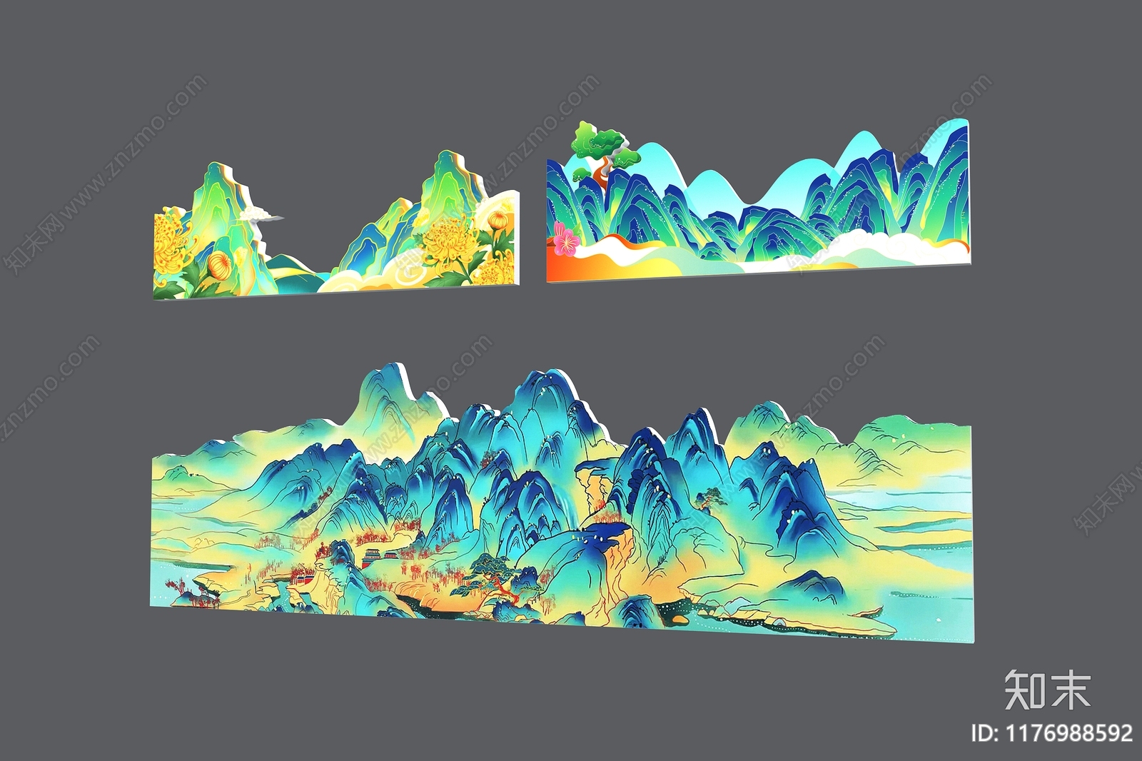 新中式美陈3D模型下载【ID:1176988592】