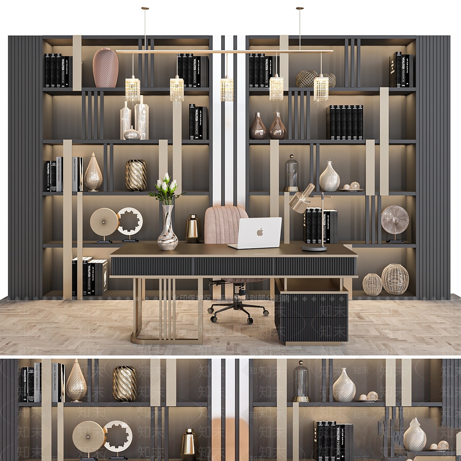 办公桌椅3D模型下载【ID:1176990997】