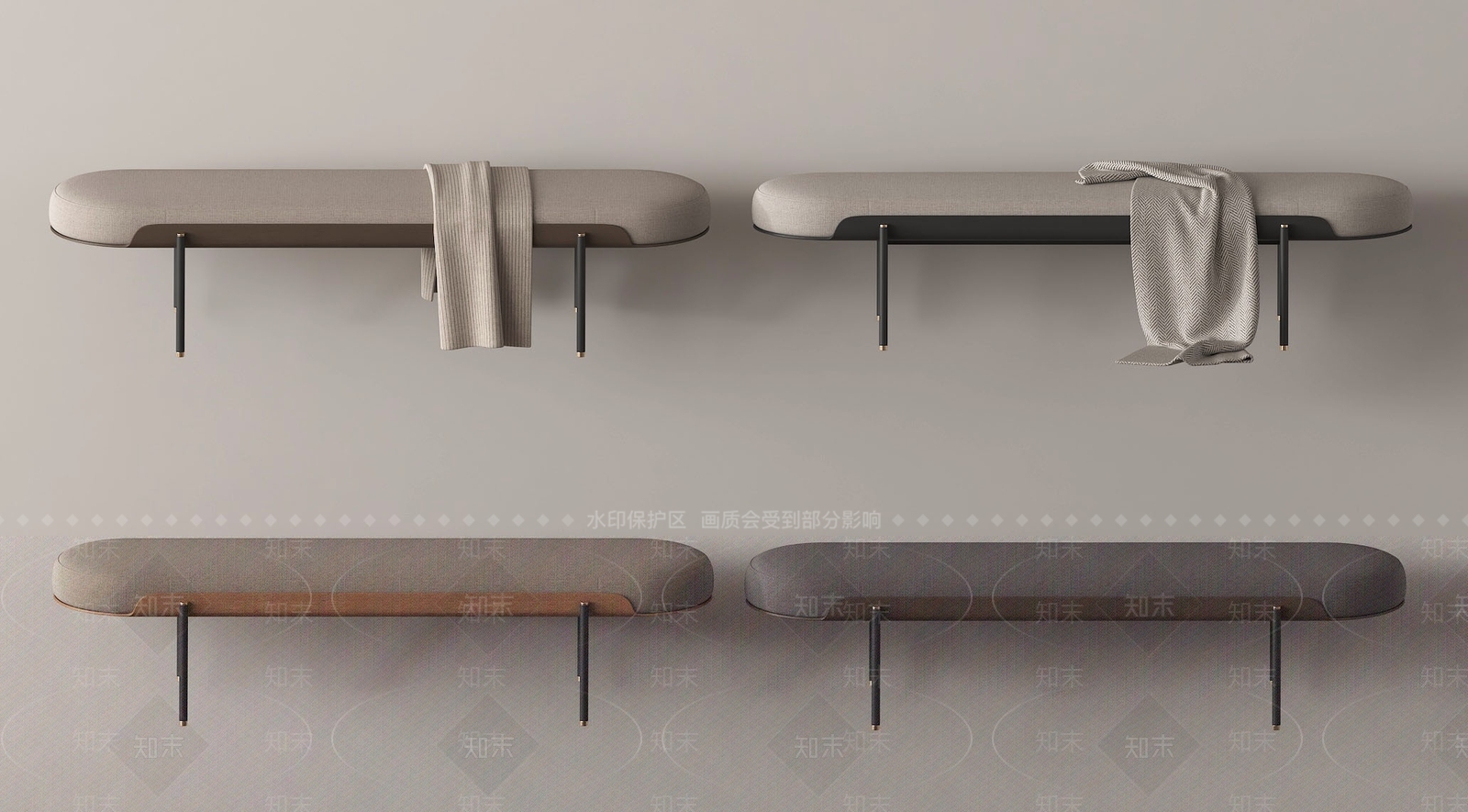 现代床尾凳3D模型下载【ID:1176991523】