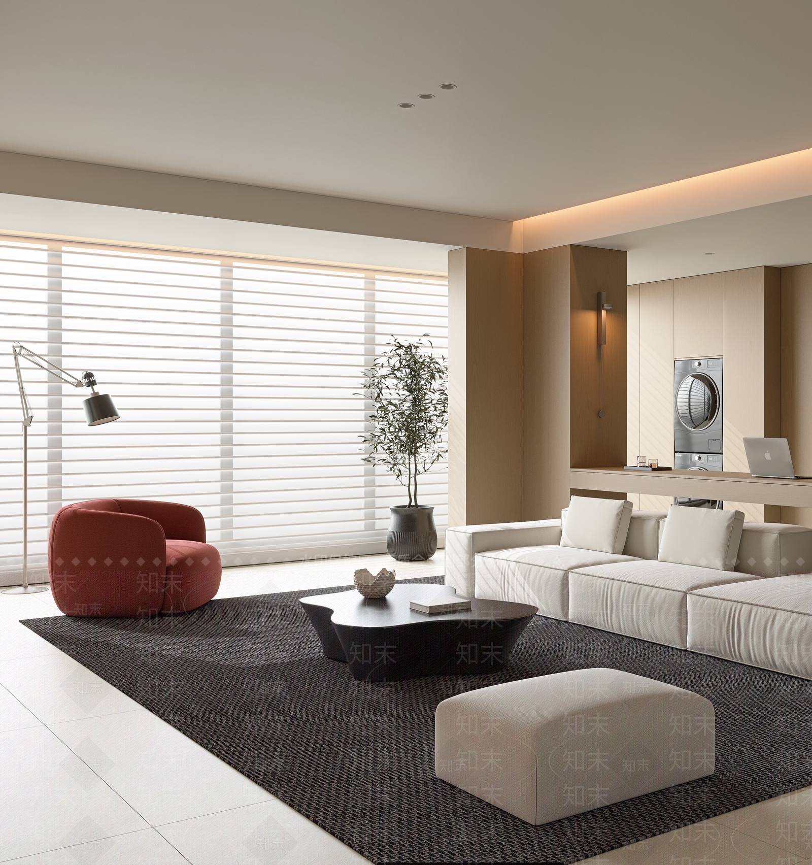红色单人沙发单人沙发3D模型下载【ID:1227365820】