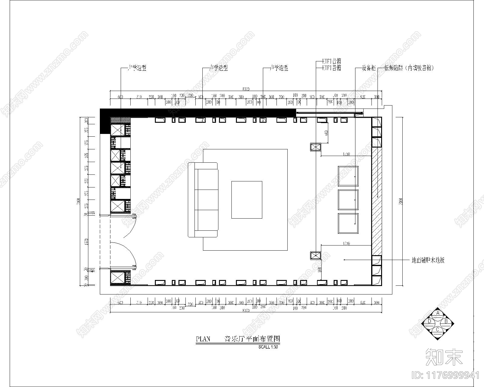 现代电影院cad施工图下载【ID:1176999941】