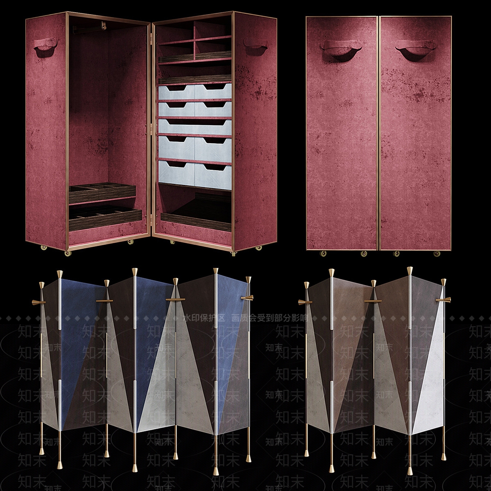 现代衣柜3D模型下载【ID:1177009451】