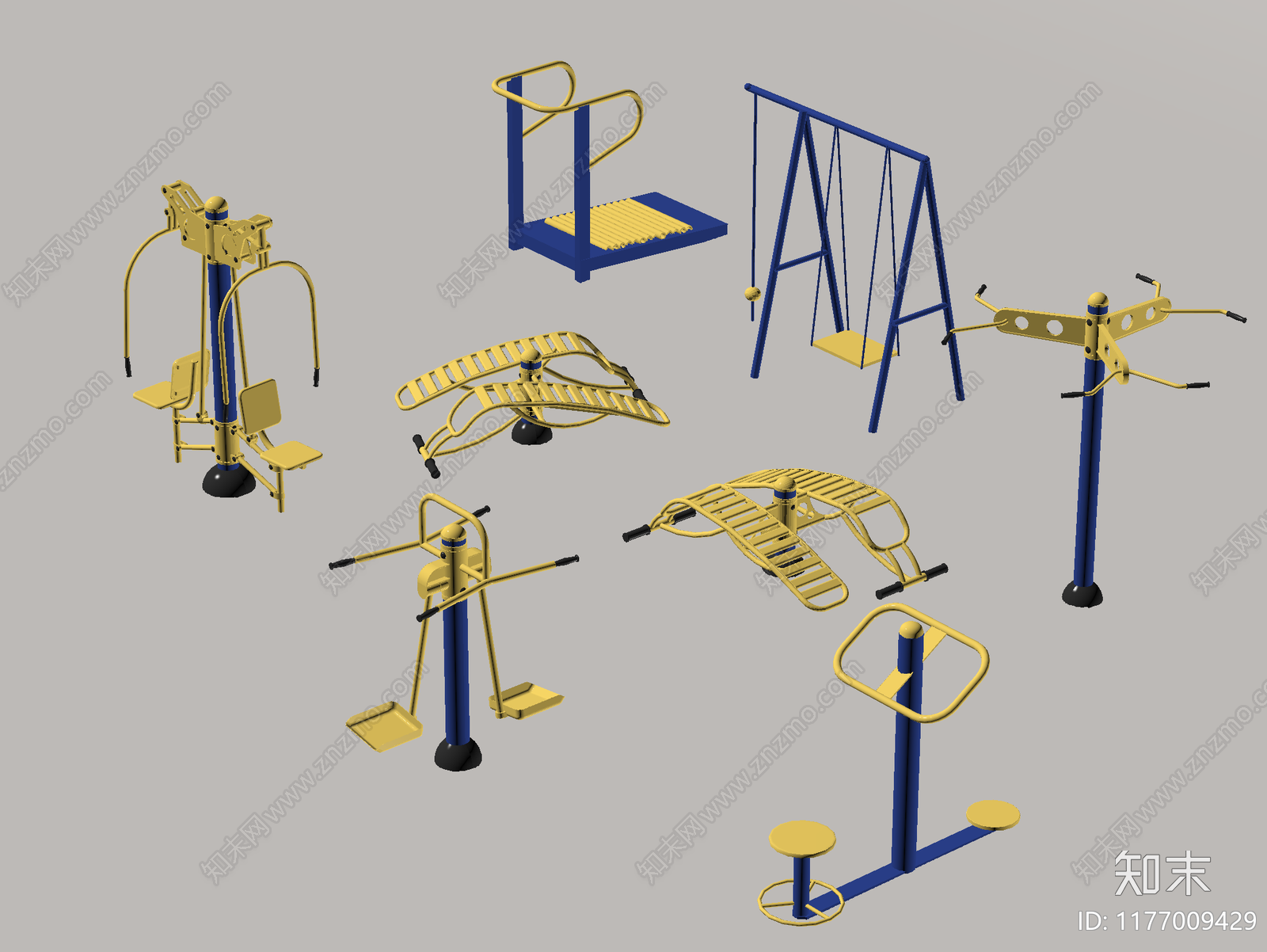 健身器材SU模型下载【ID:1177009429】
